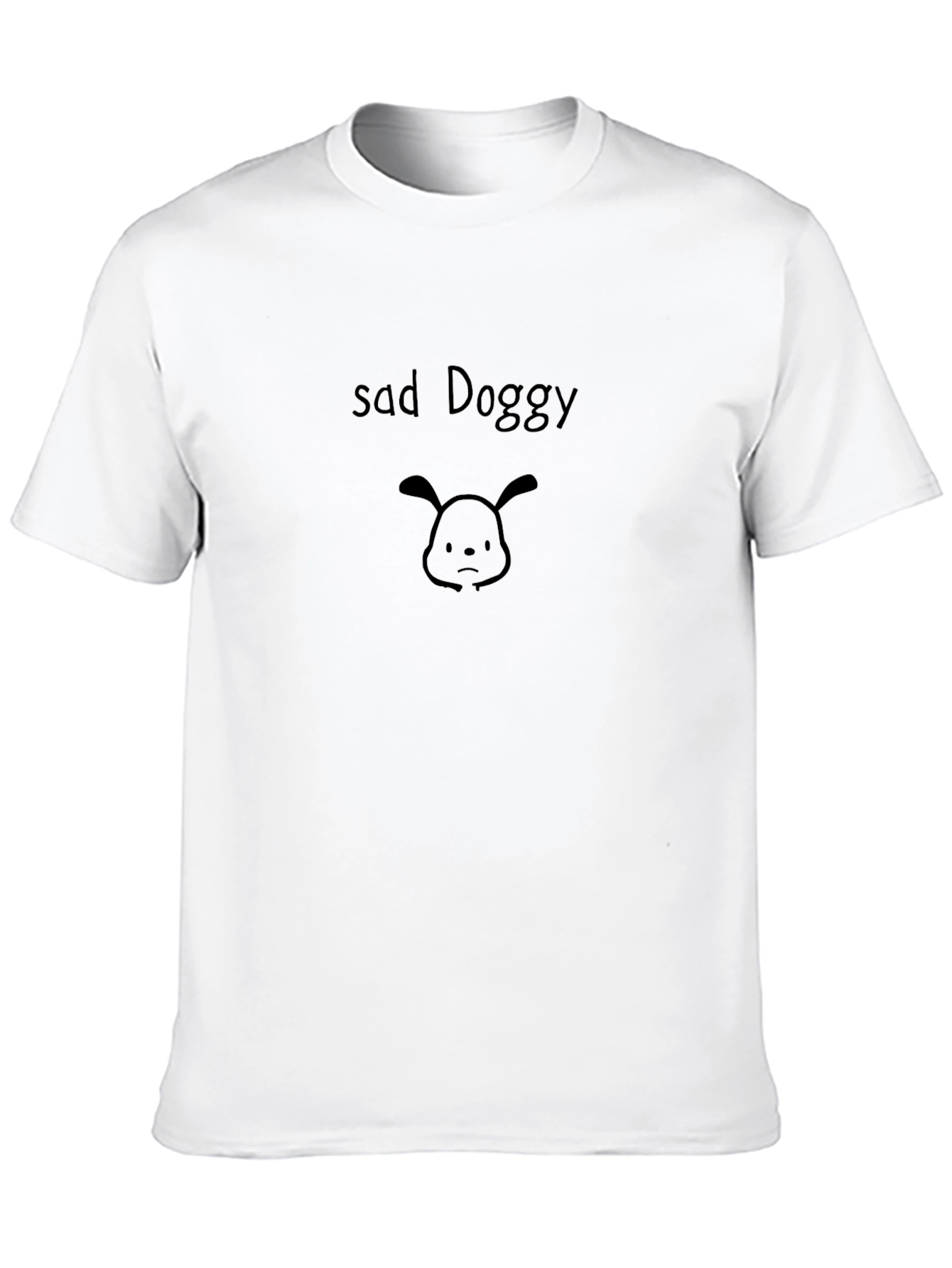 Sad Doggy Black Graphic Tee - Unisex Casual Wear