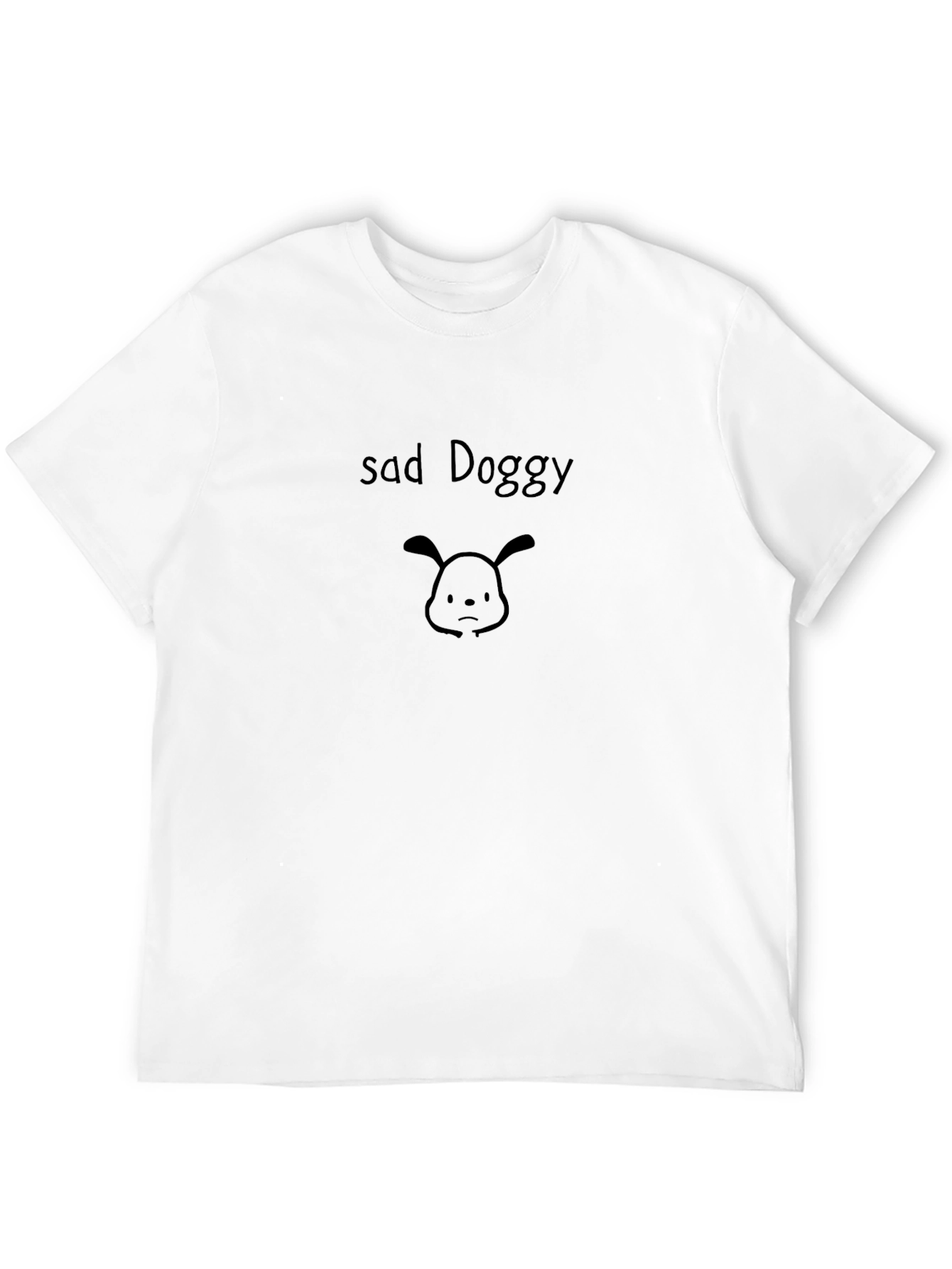 Sad Doggy Black Graphic Tee - Unisex Casual Wear