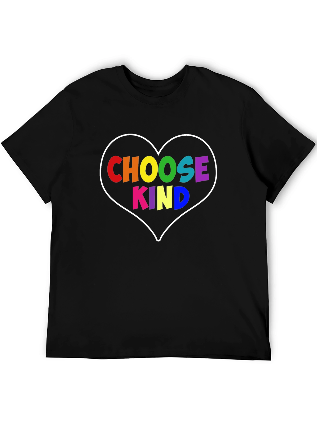 Choose Kind Rainbow Heart Graphic T-Shirt