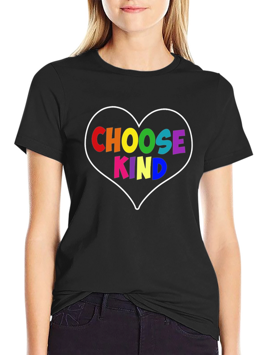 Choose Kind Rainbow Heart Graphic T-Shirt