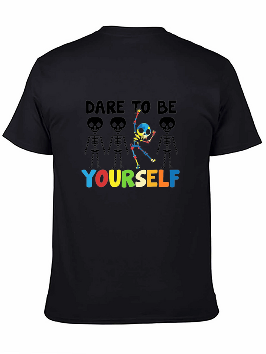 Dare to Be Yourself Skeleton Graphic T-Shirt