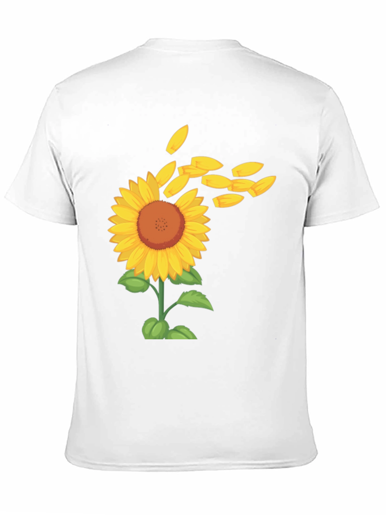 Sunflower Petals Mens Black Tee
