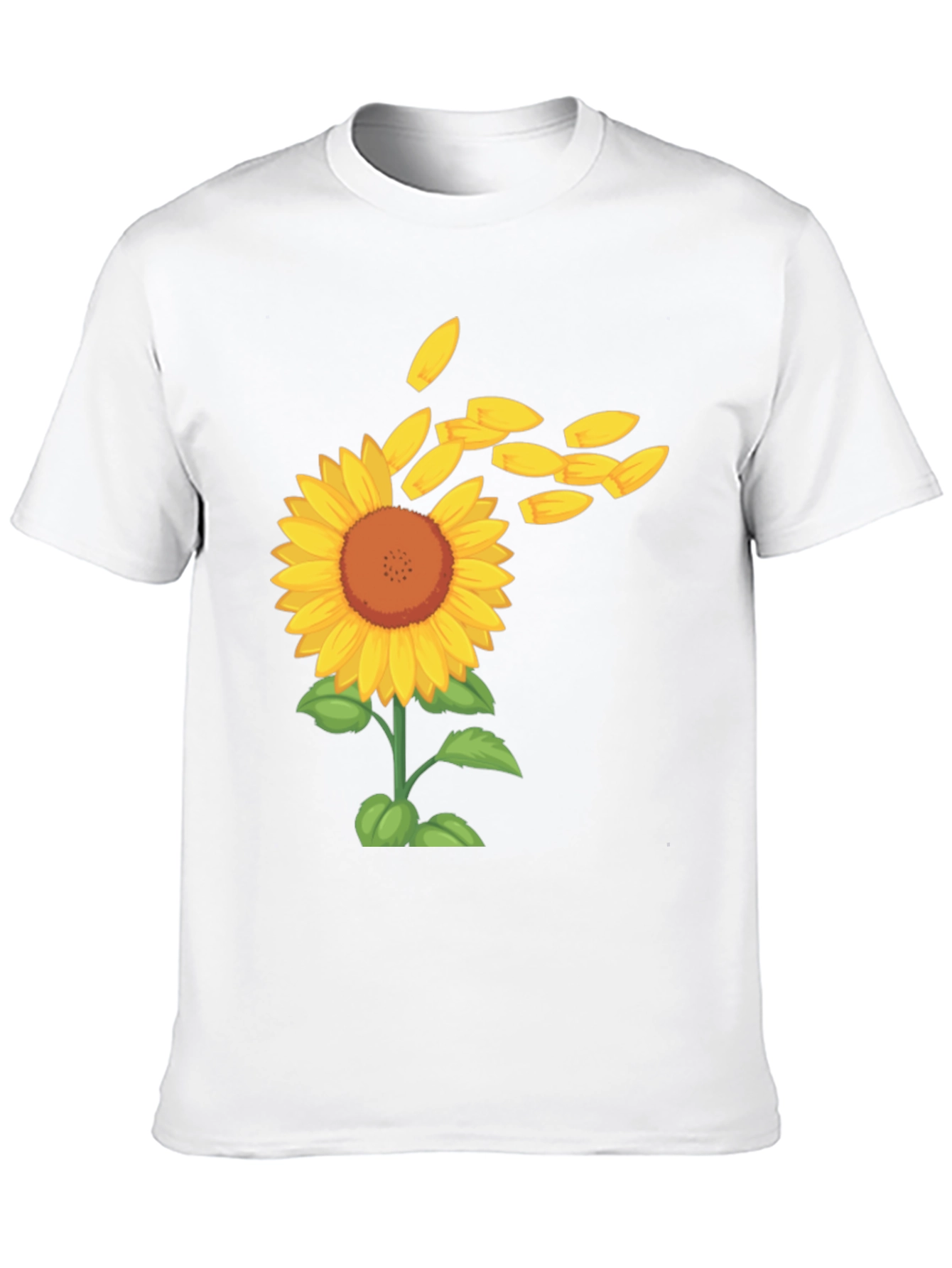 Sunflower Petals Mens Black Tee