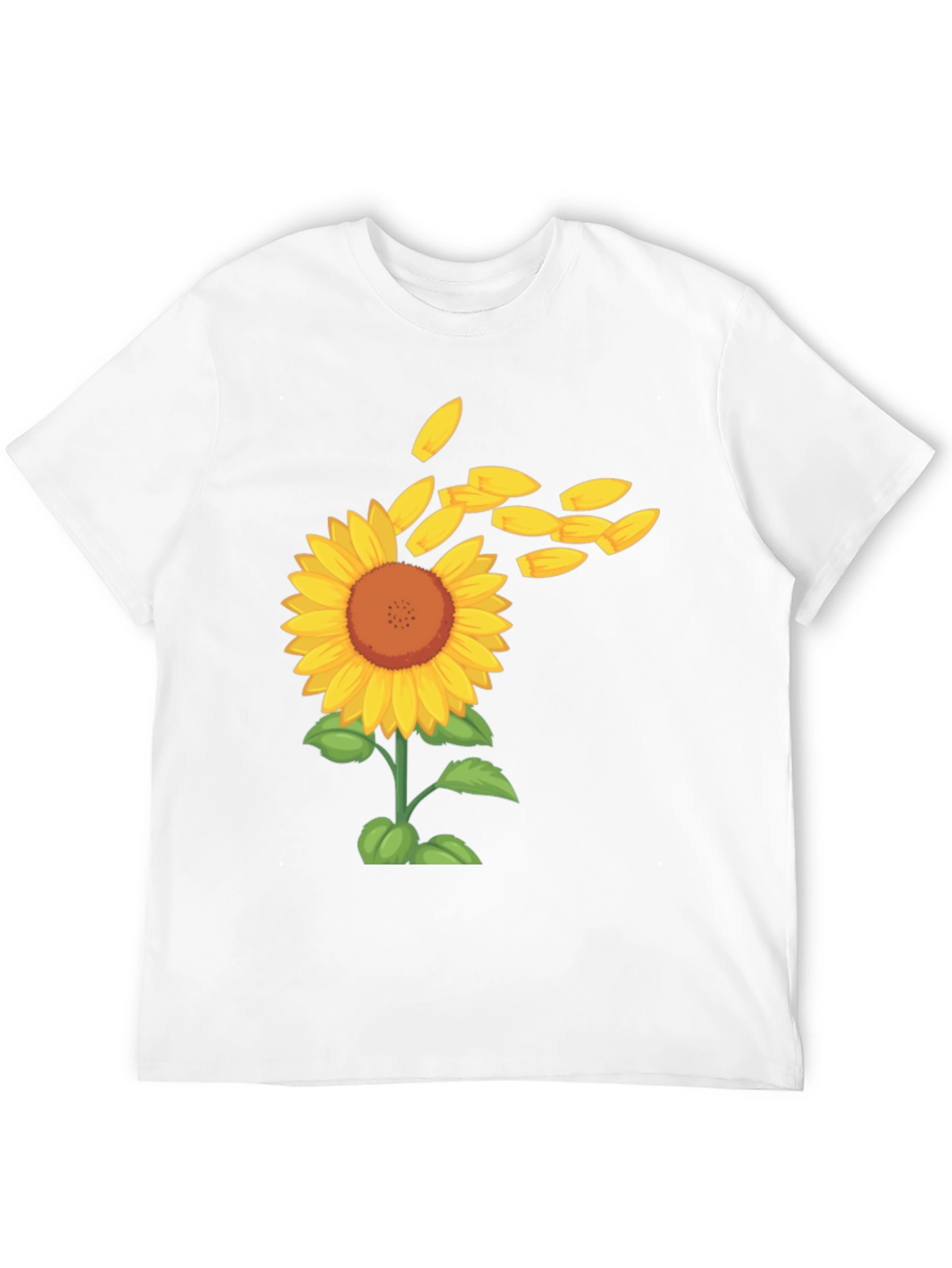 Sunflower Petals Mens Black Tee