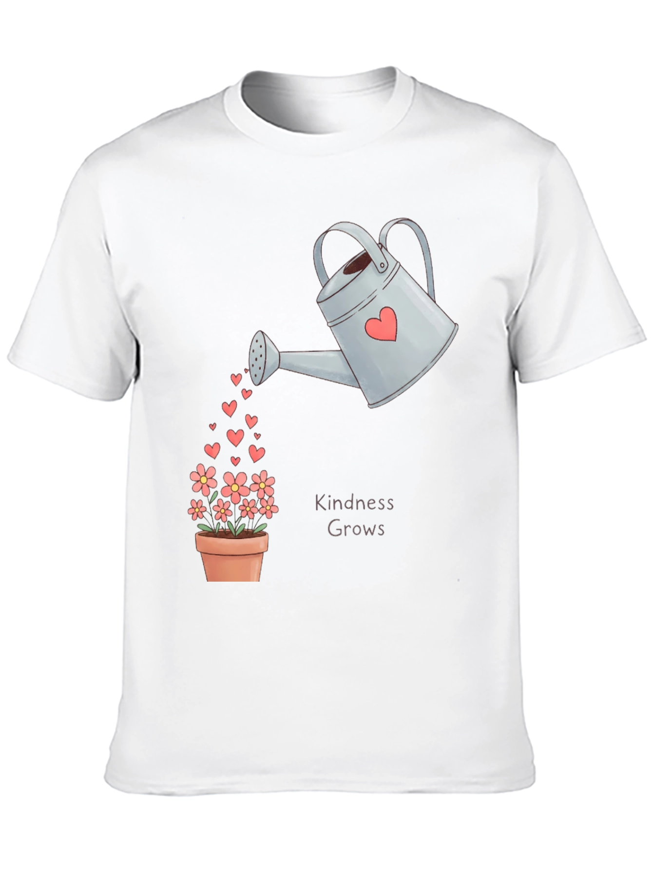 Kindness Grows T-Shirt - Heart Watering Can Design