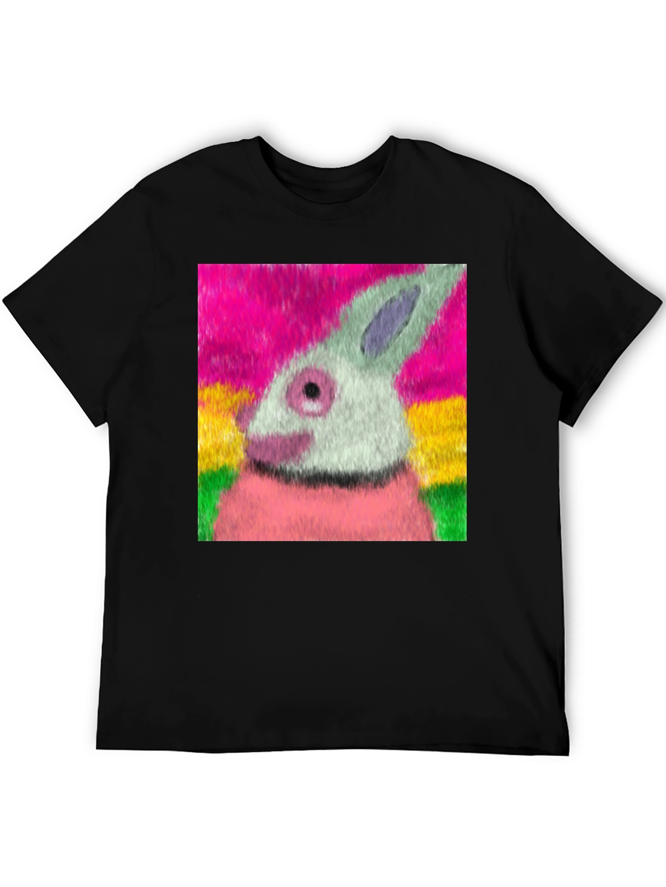 Artsy Rabbit Graphic T-Shirt - Casual Tee
