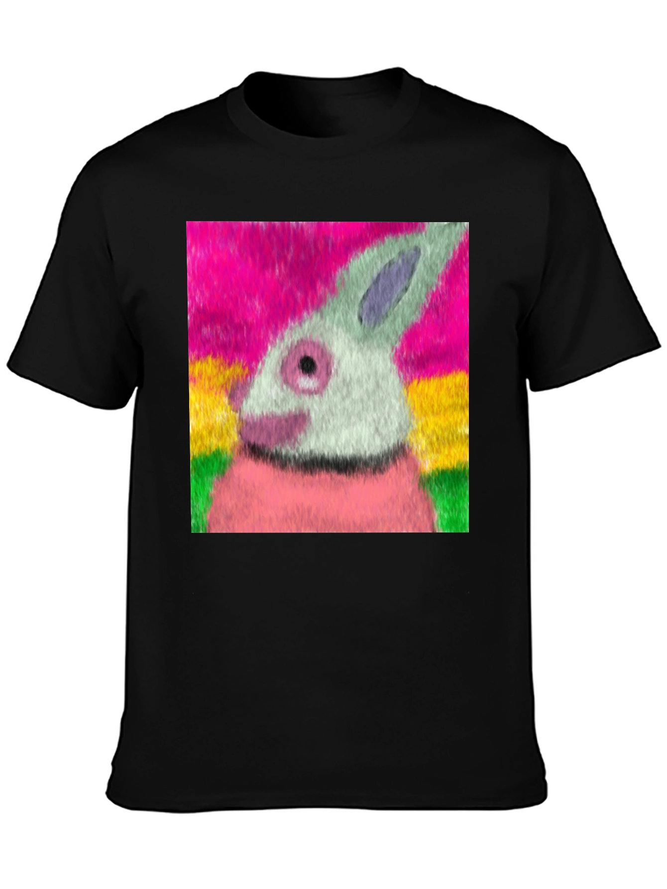 Artsy Rabbit Graphic T-Shirt - Casual Tee