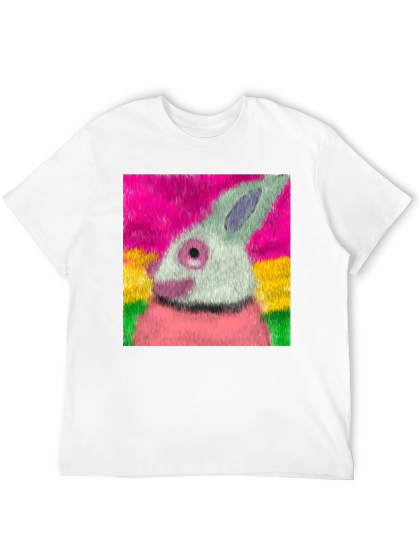 Artsy Rabbit Graphic T-Shirt - Casual Tee