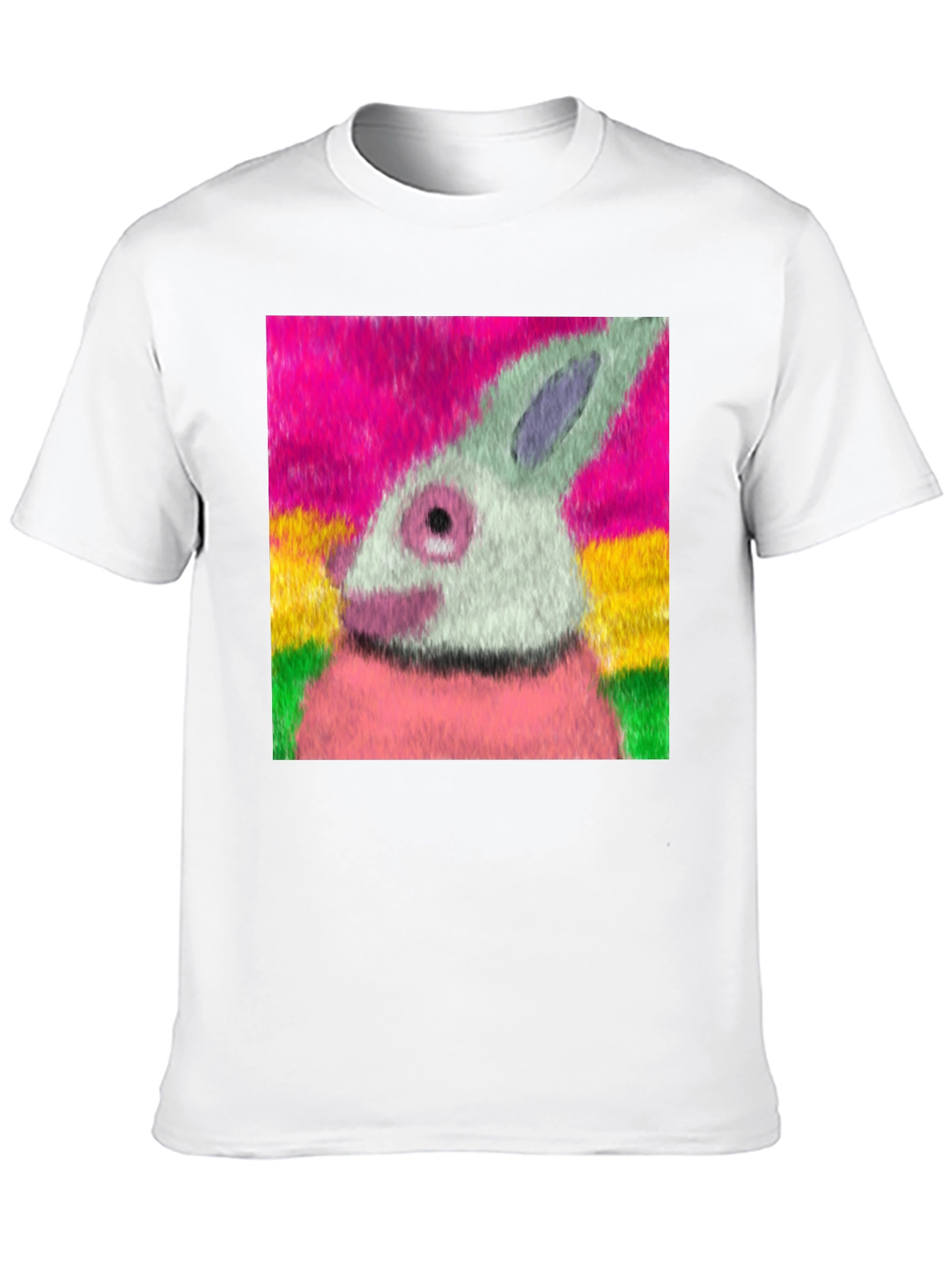 Artsy Rabbit Graphic T-Shirt - Casual Tee