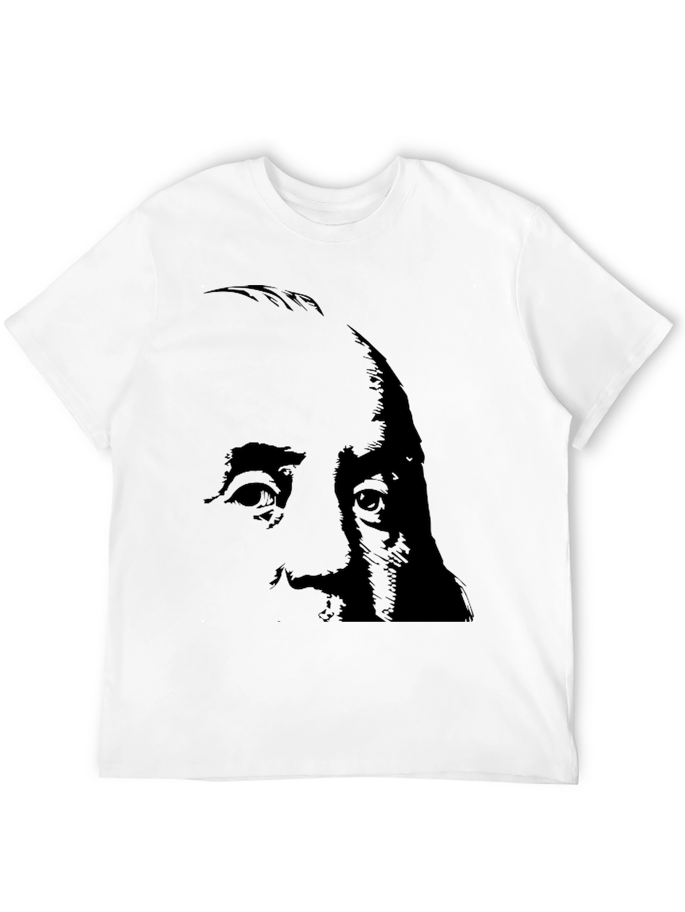 Black T-Shirt with Abstract Face Design