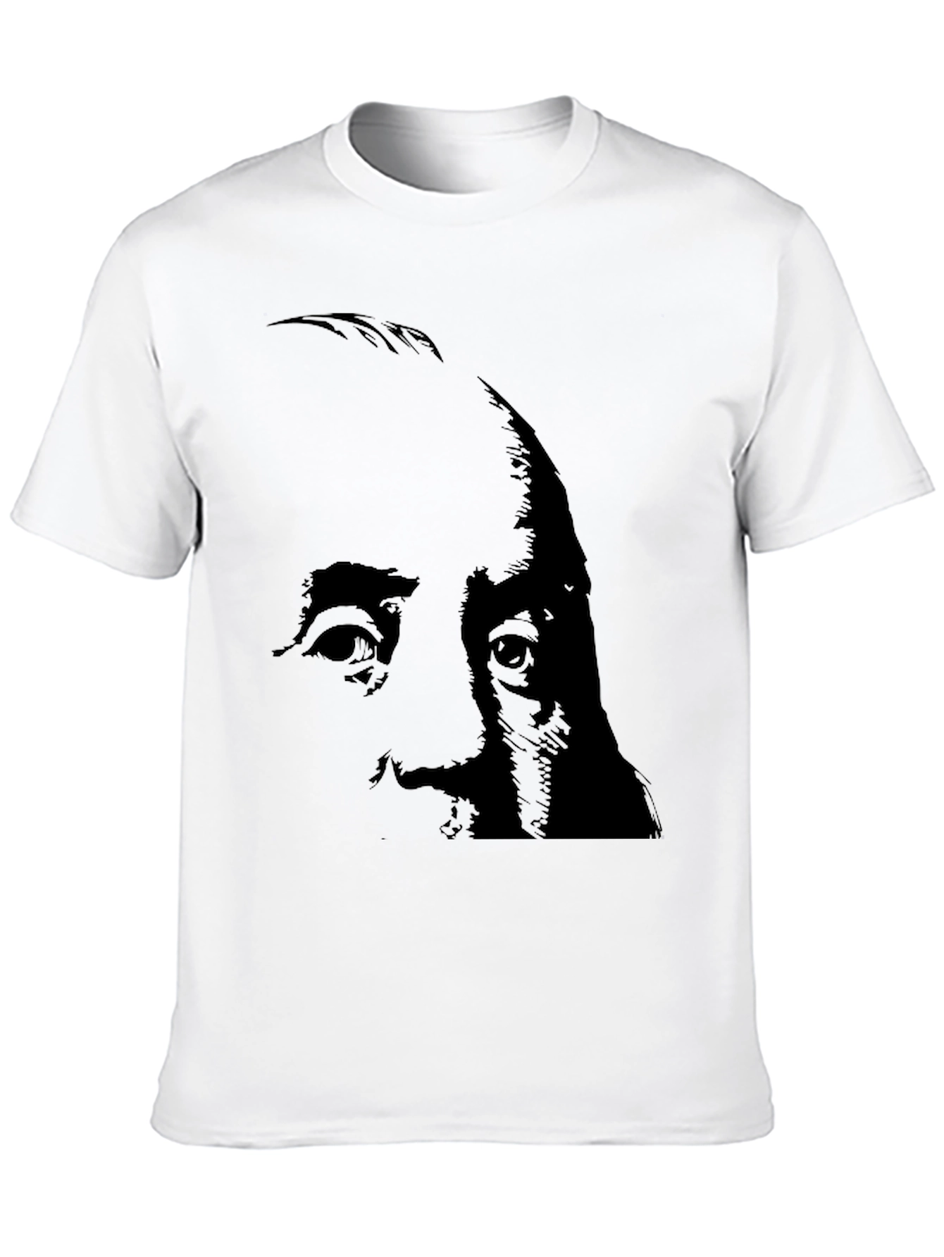 Black T-Shirt with Abstract Face Design