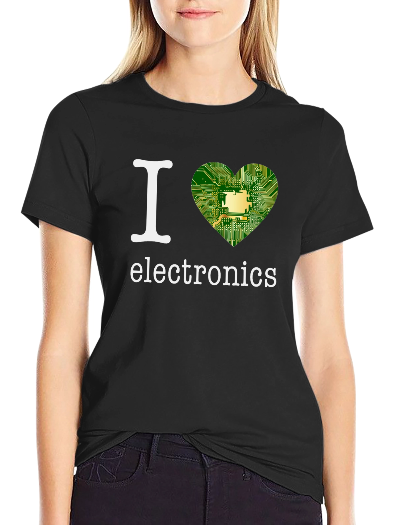 I Heart Electronics T-Shirt - Circuit Board Design