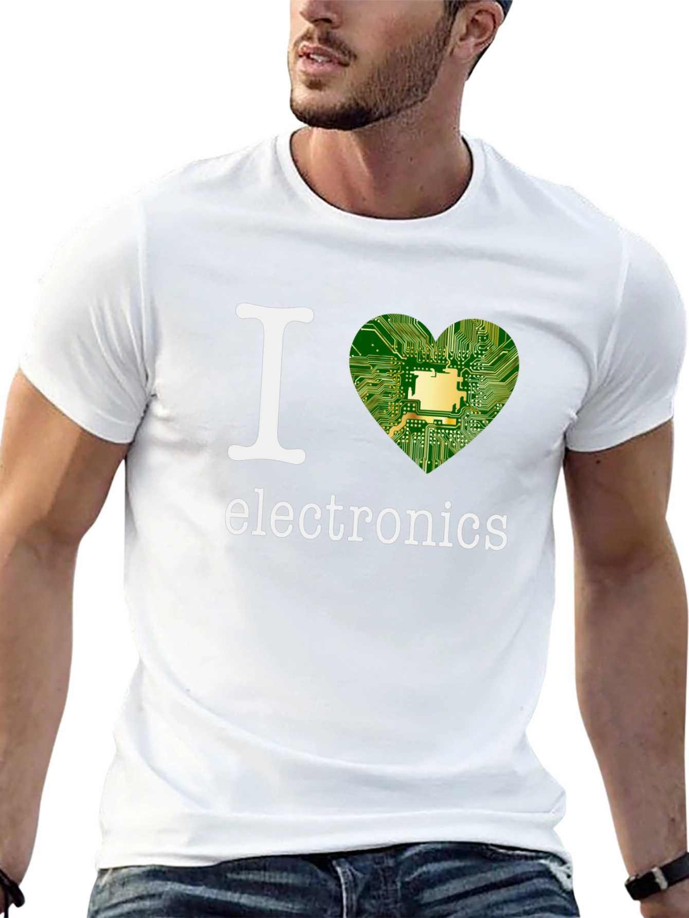 I Heart Electronics T-Shirt - Circuit Board Design
