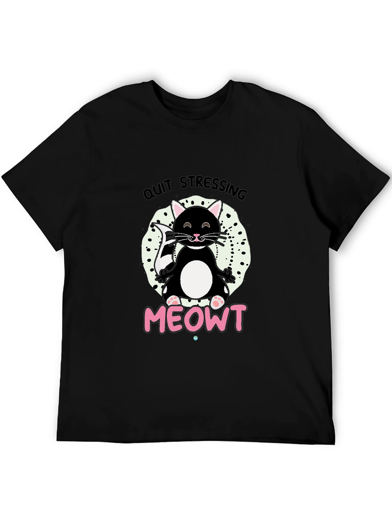 Quit Stressing MEOWT Black Graphic Tee