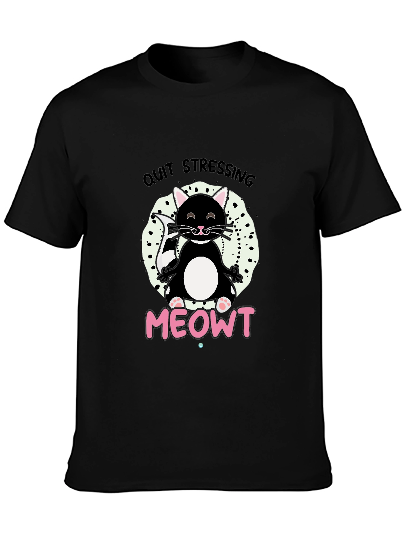 Quit Stressing MEOWT Black Graphic Tee