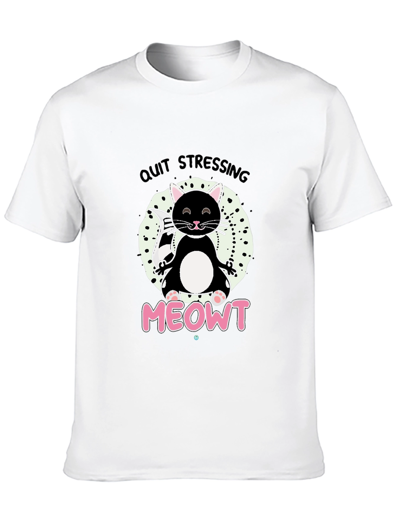 Quit Stressing MEOWT Black Graphic Tee