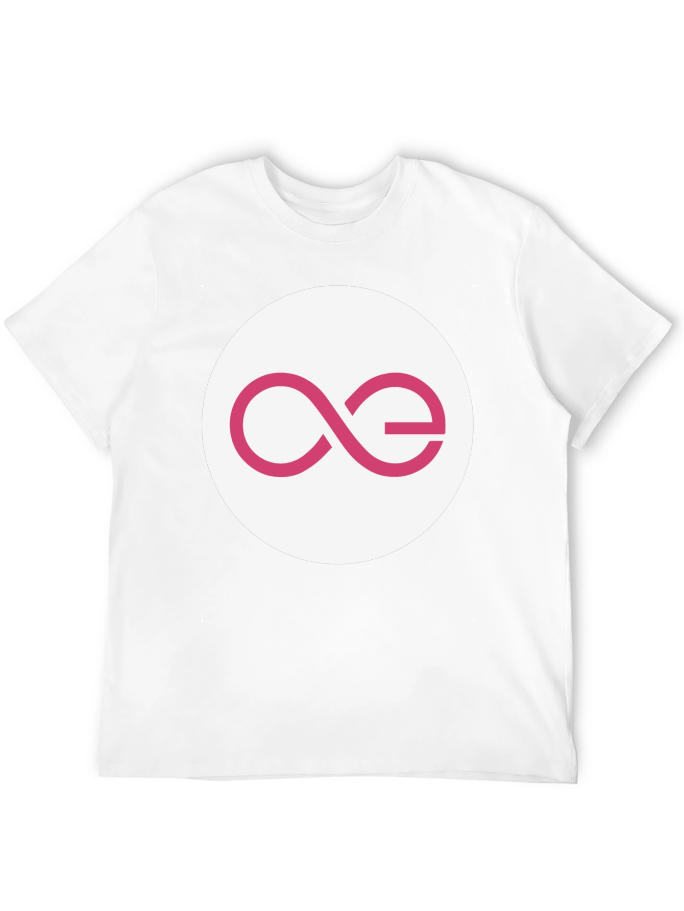 Black T-Shirt with Abstract Pink Logo Design
