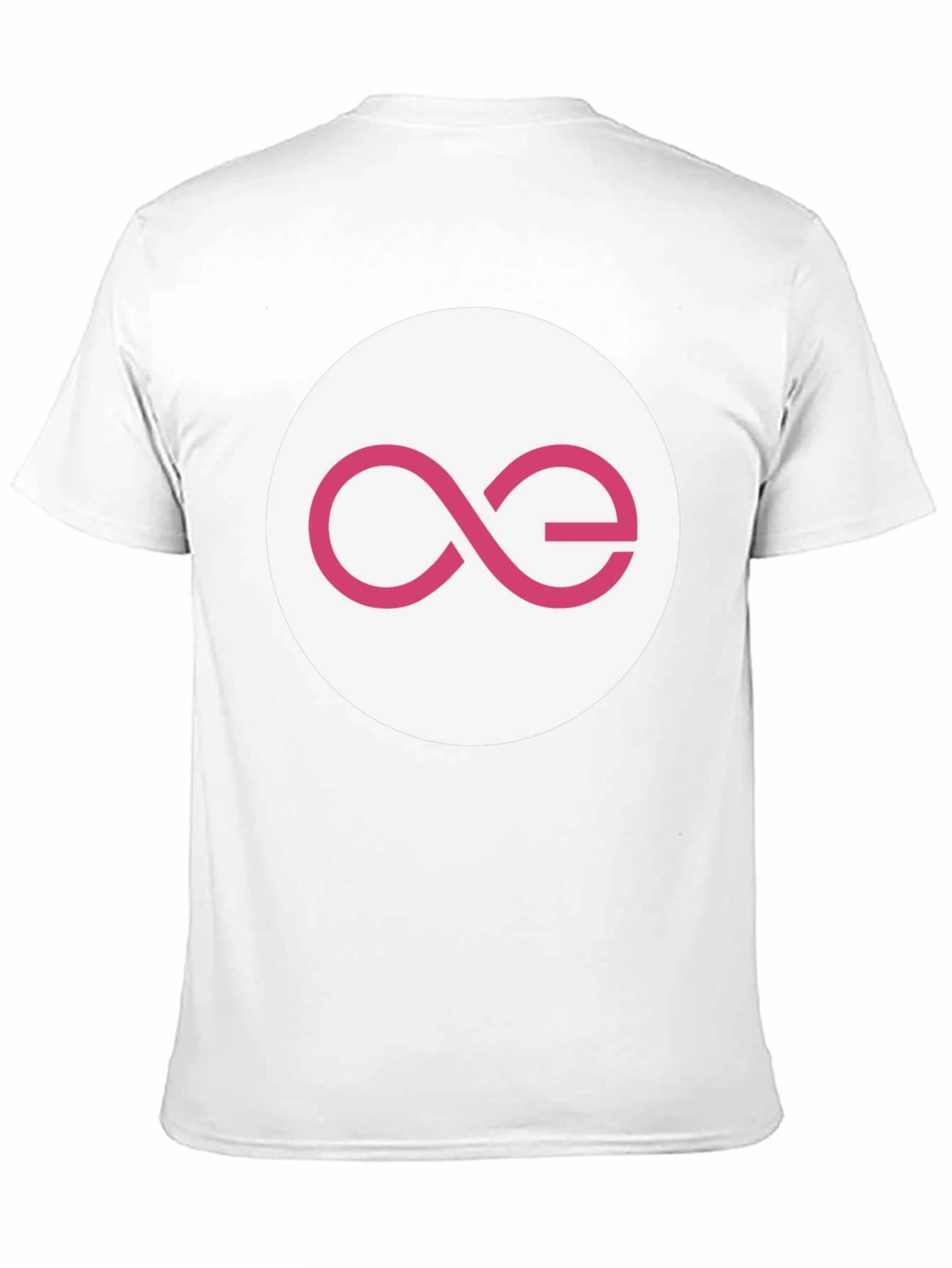 Black T-Shirt with Abstract Pink Logo Design