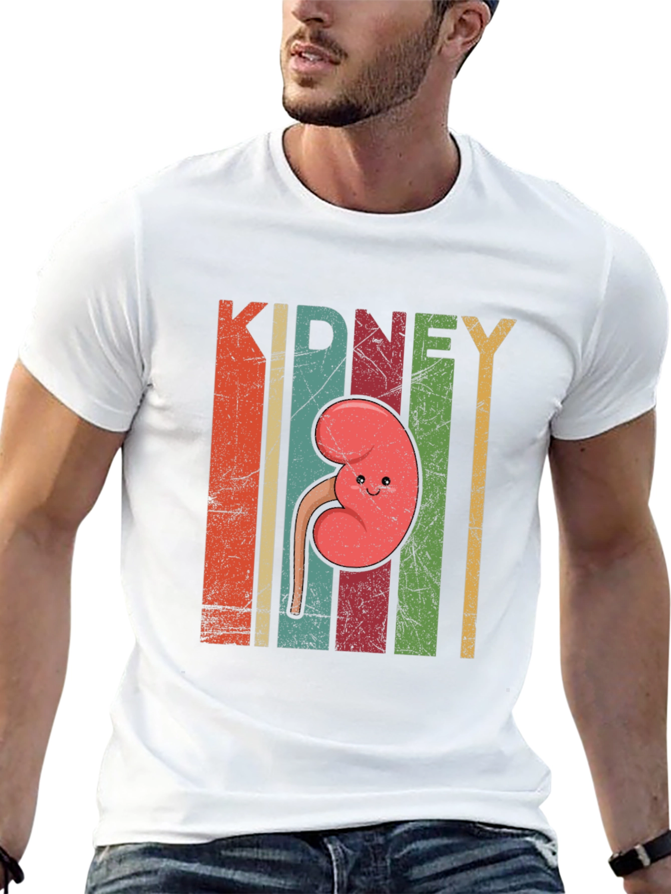 Retro Kidney Cartoon T-Shirt