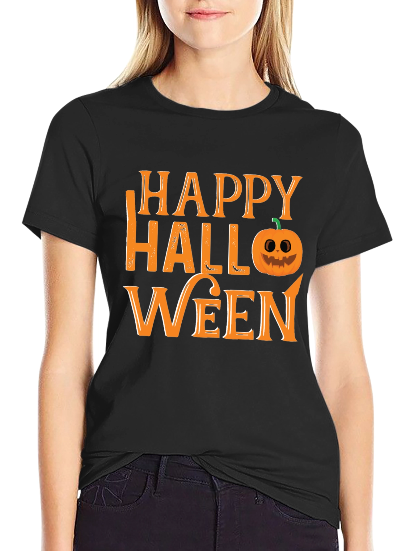 Happy Halloween Graphic Tee - Pumpkin Design