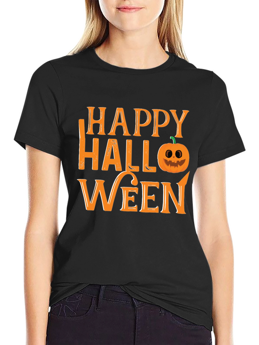 Happy Halloween Graphic Tee - Pumpkin Design