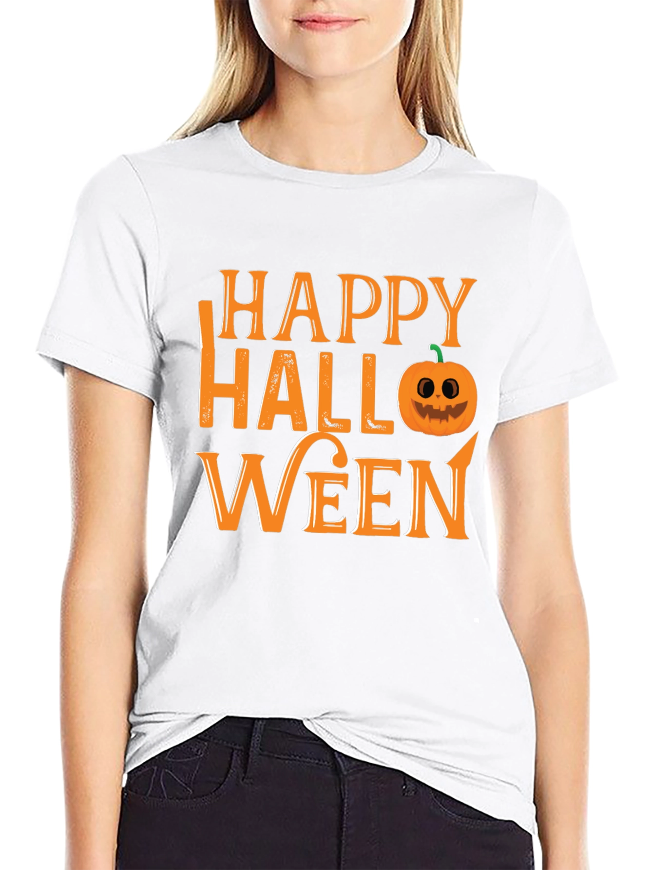 Happy Halloween Graphic Tee - Pumpkin Design