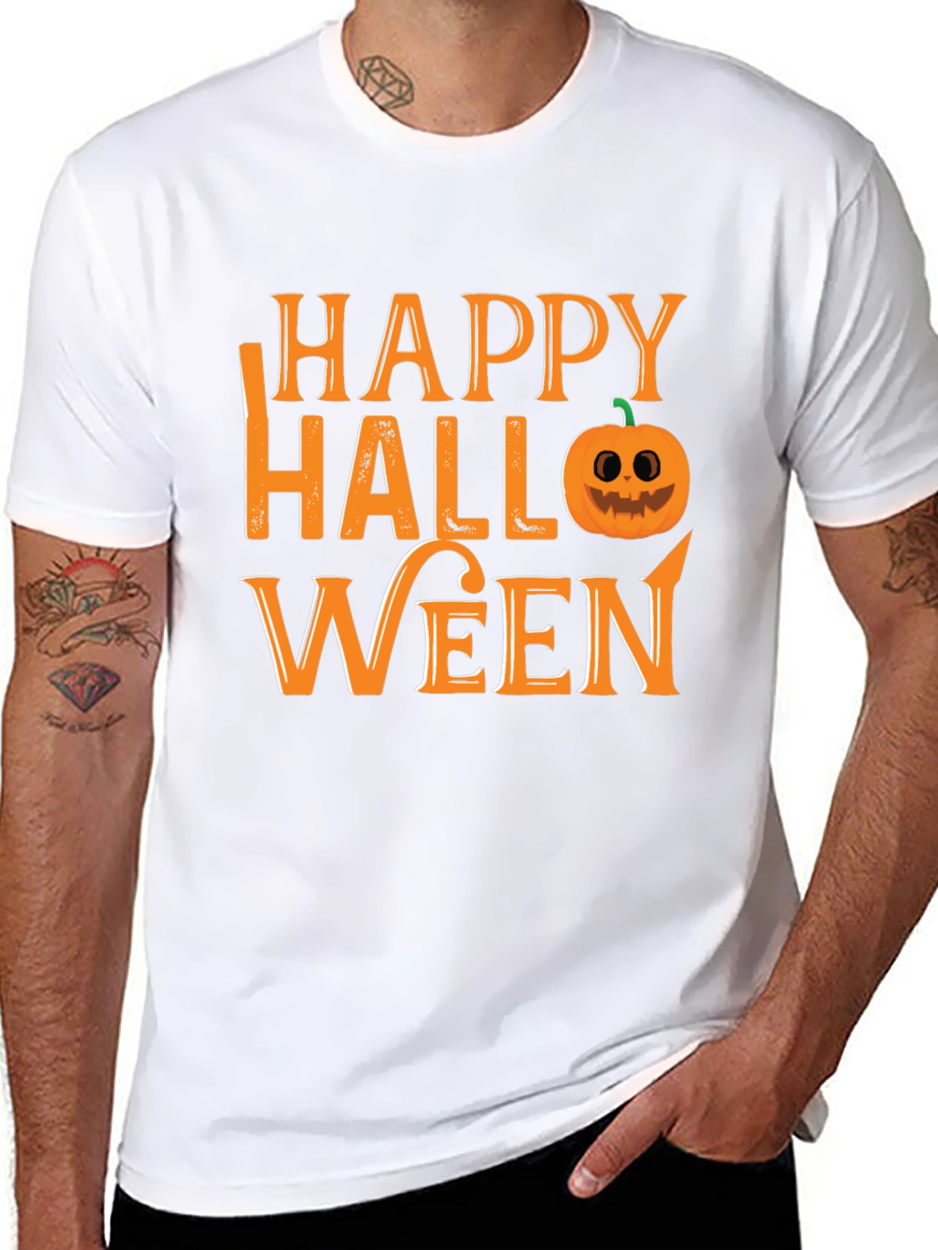 Happy Halloween Graphic Tee - Pumpkin Design