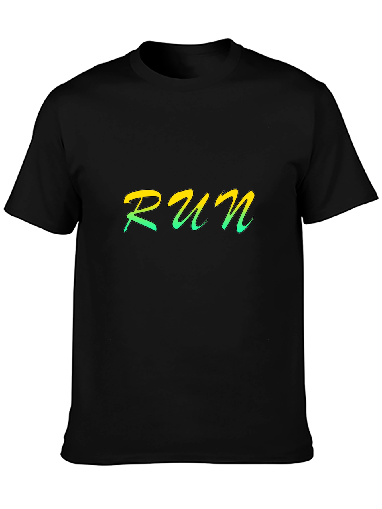 Mens Black RUN Graphic Tee