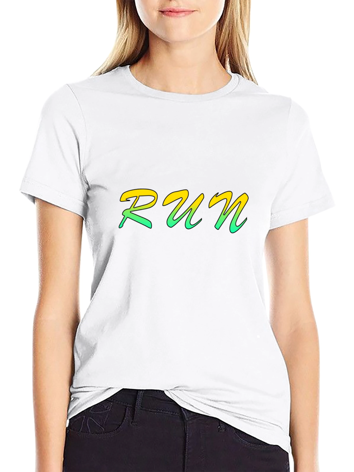 Mens Black RUN Graphic Tee