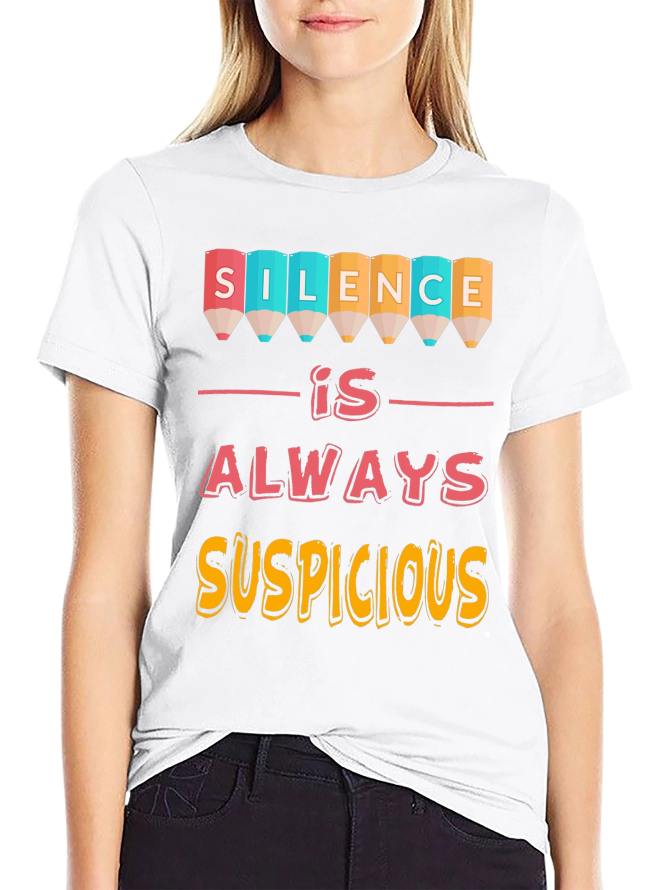 Silence is Always Suspicious Graphic Tee