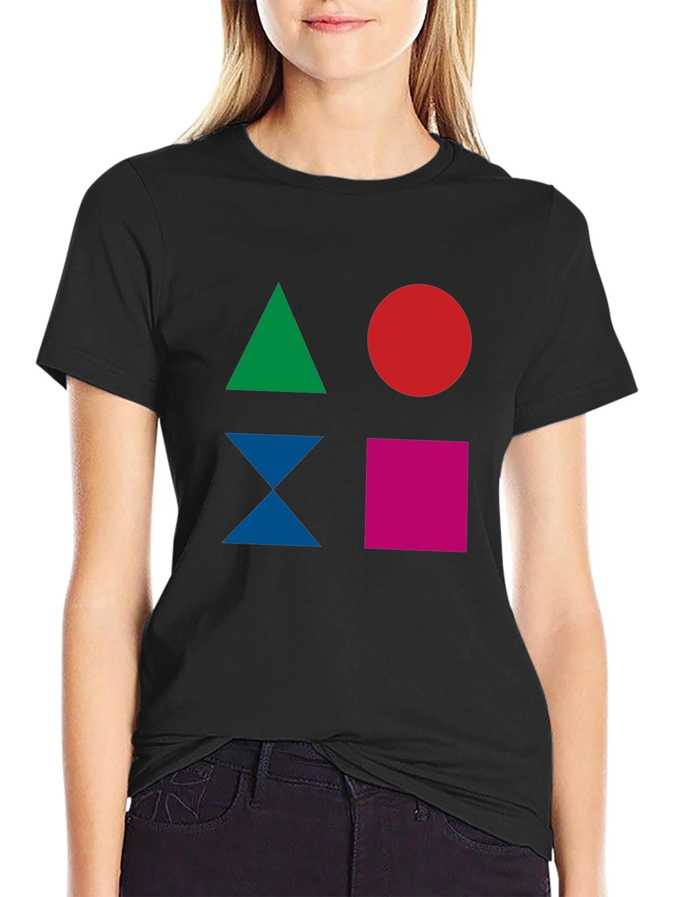 Geometric Shapes Graphic Tee - Modern Mens T-Shirt