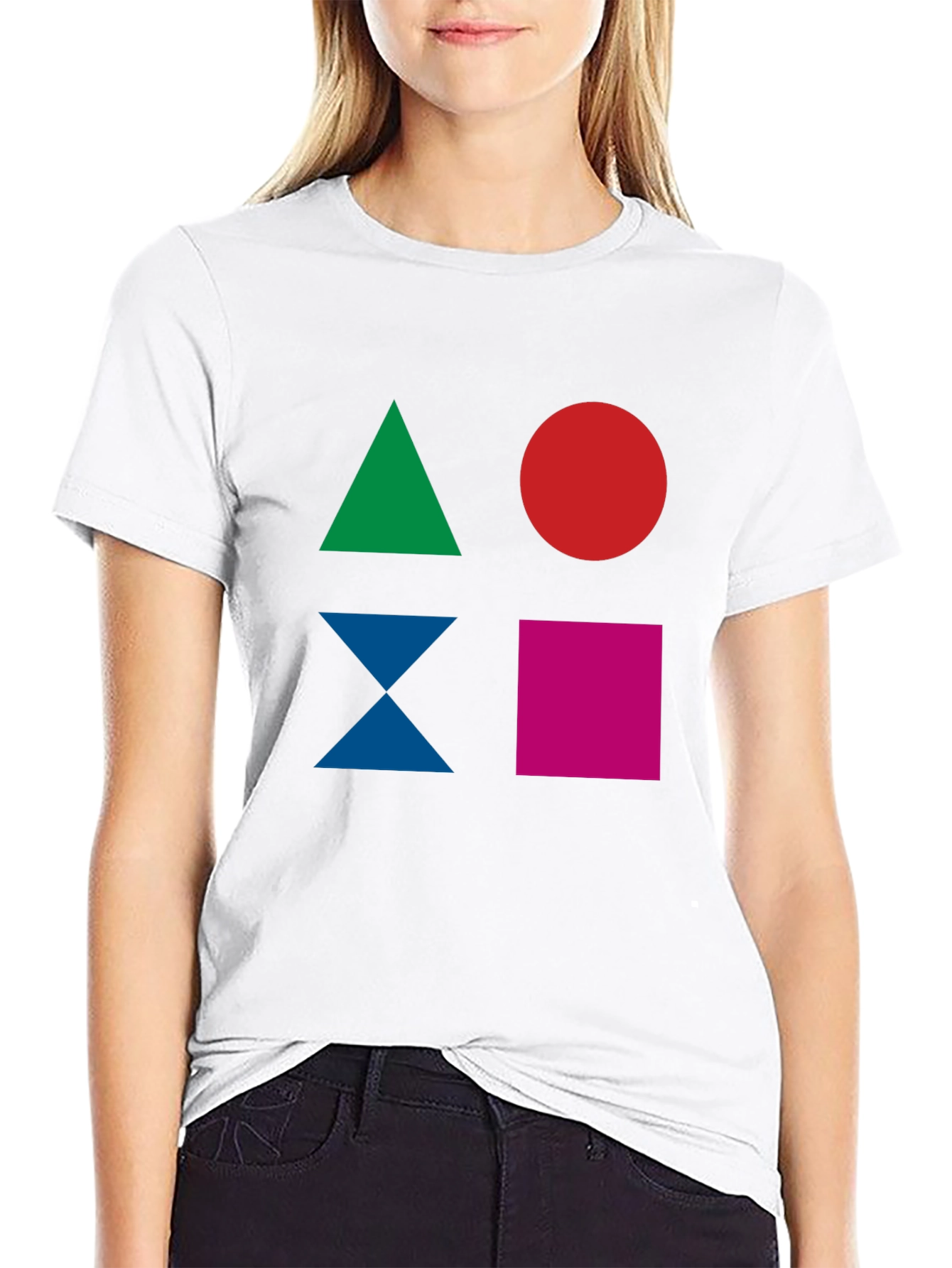 Geometric Shapes Graphic Tee - Modern Mens T-Shirt
