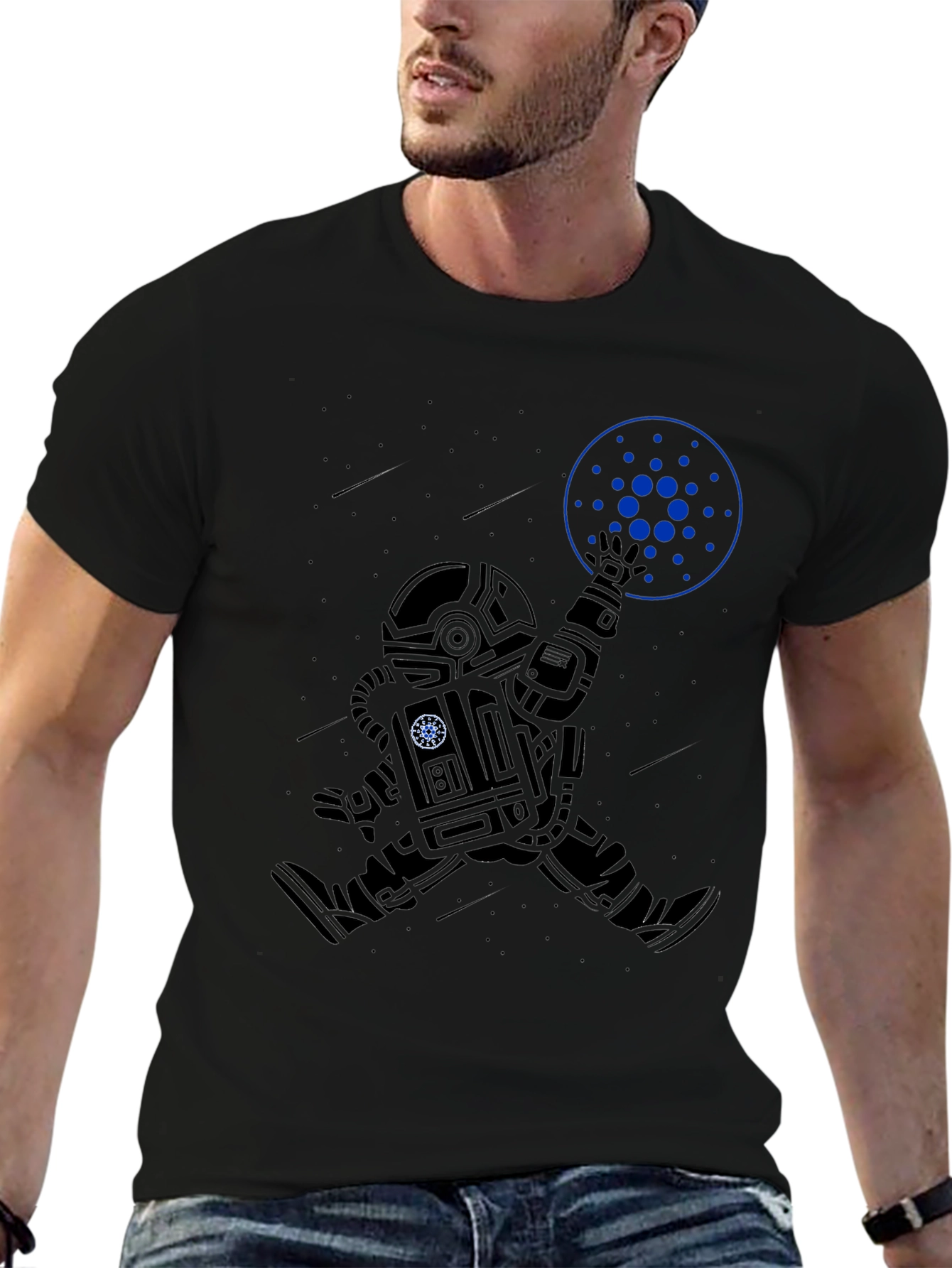 Cardano ADA Astronaut T-Shirt Crypto Black Tee