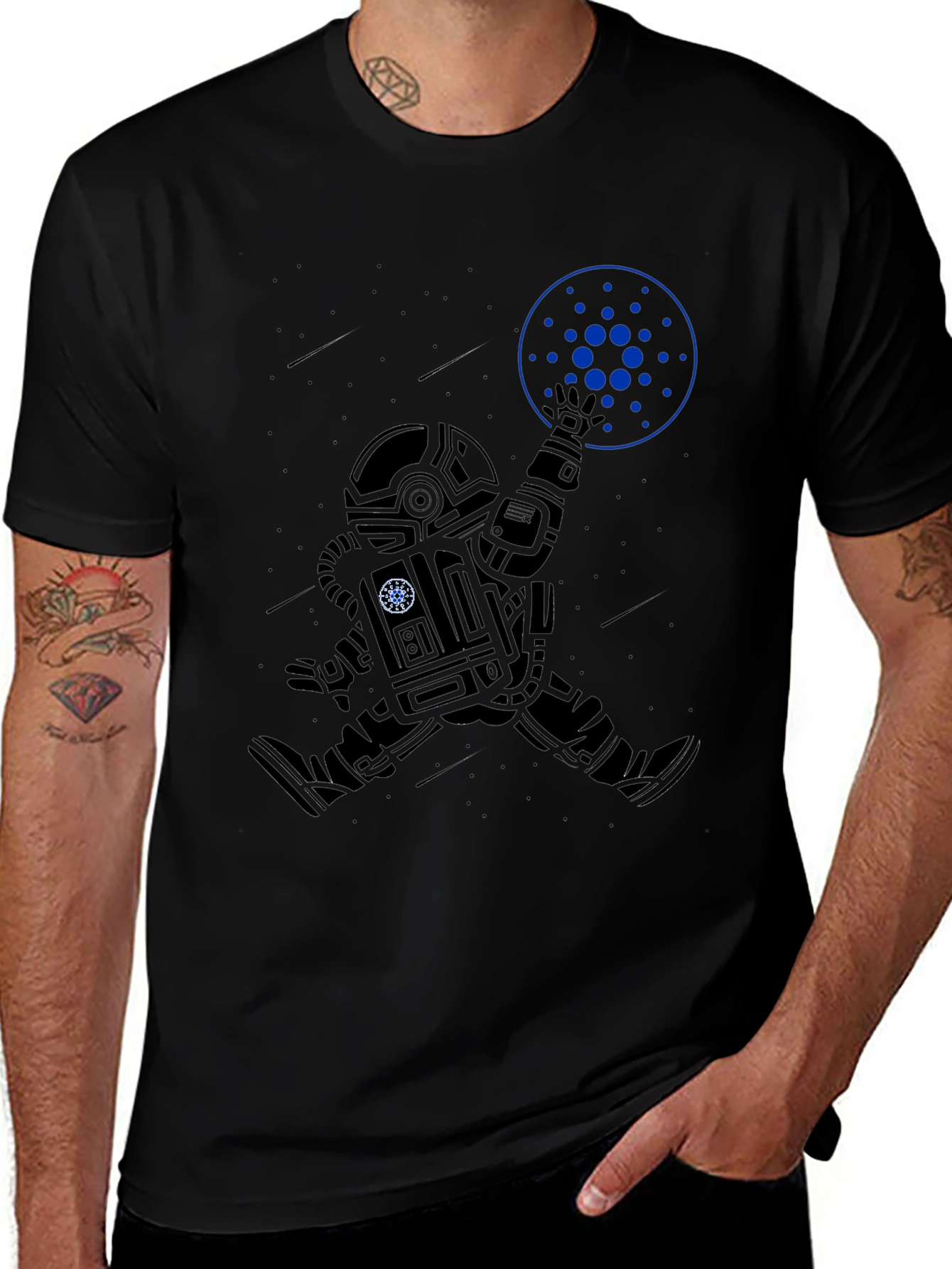 Cardano ADA Astronaut T-Shirt Crypto Black Tee