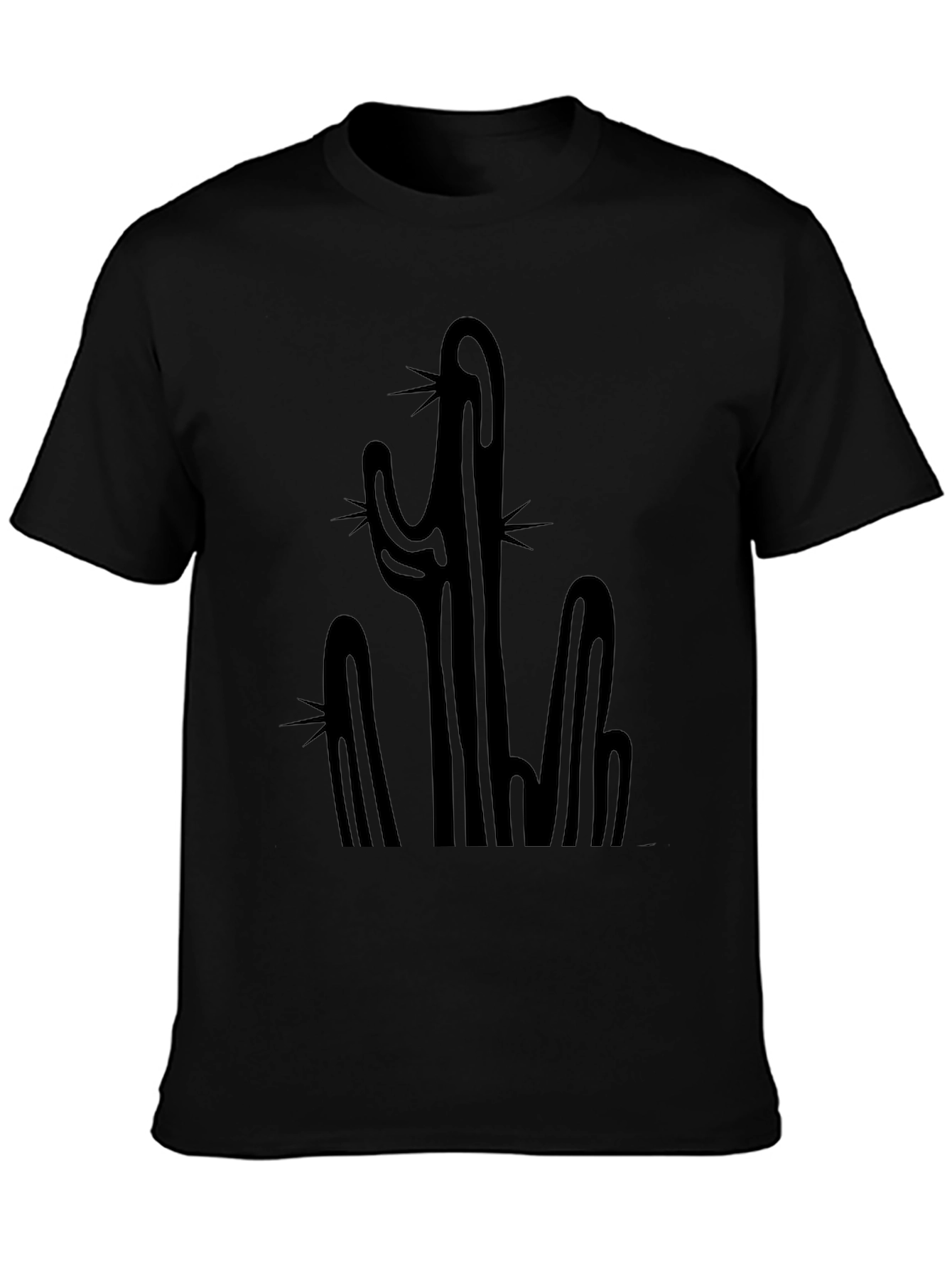 Cactus Graphic Print Tee - Black