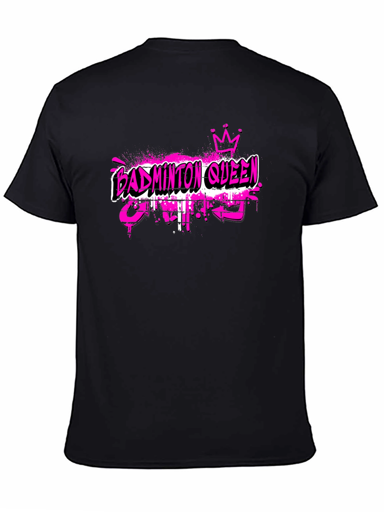 Badminton Queen Graphic Tee - Black