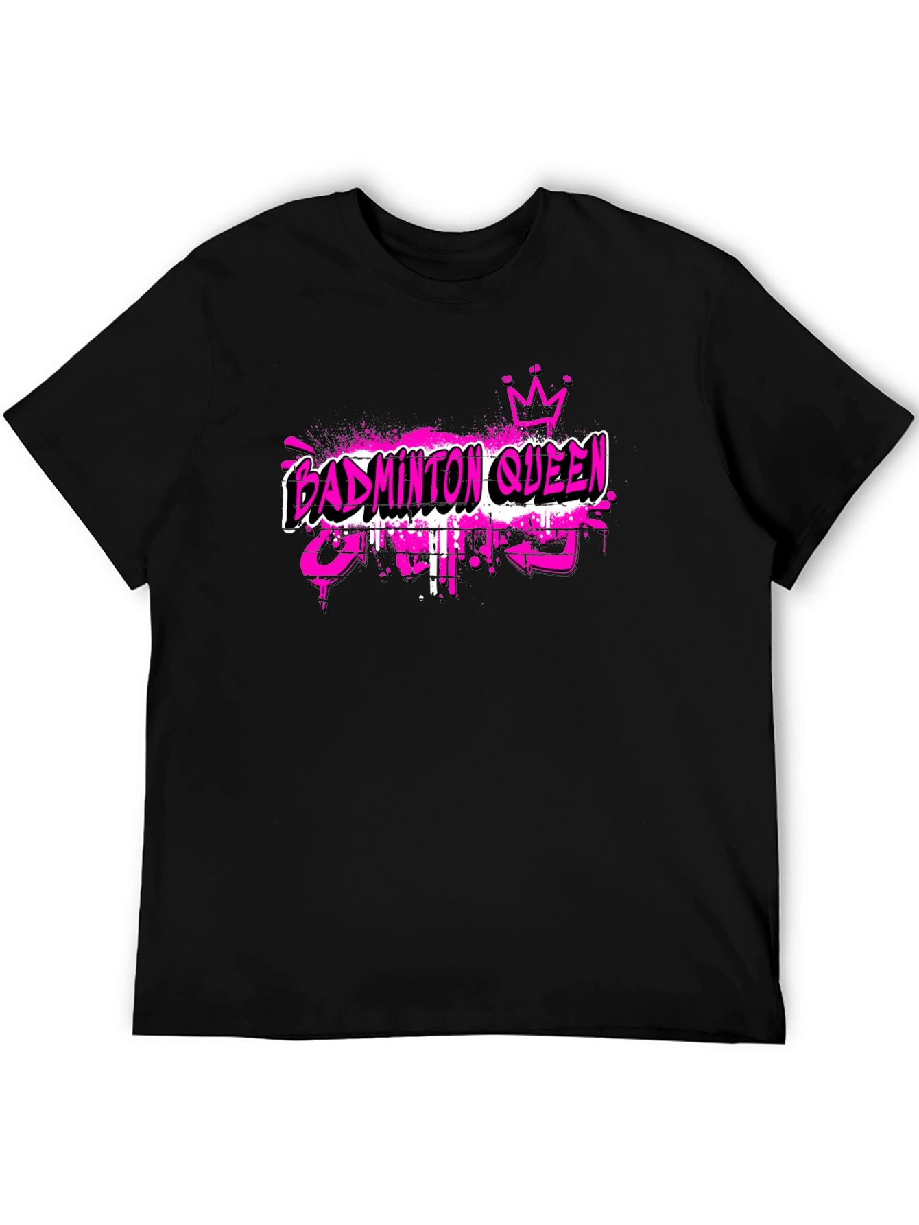Badminton Queen Graphic Tee - Black
