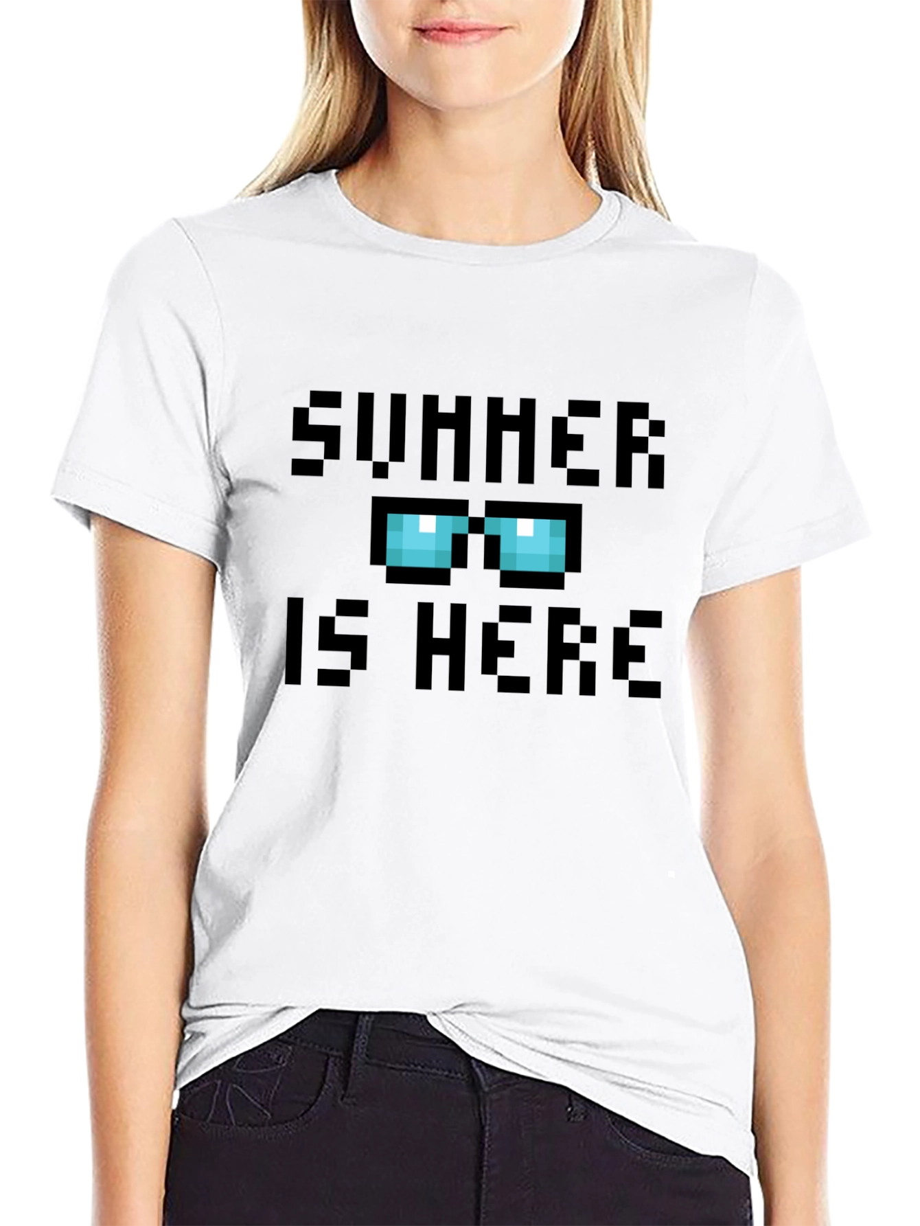 Summer is Here Graphic Tee - Pixelated Design
