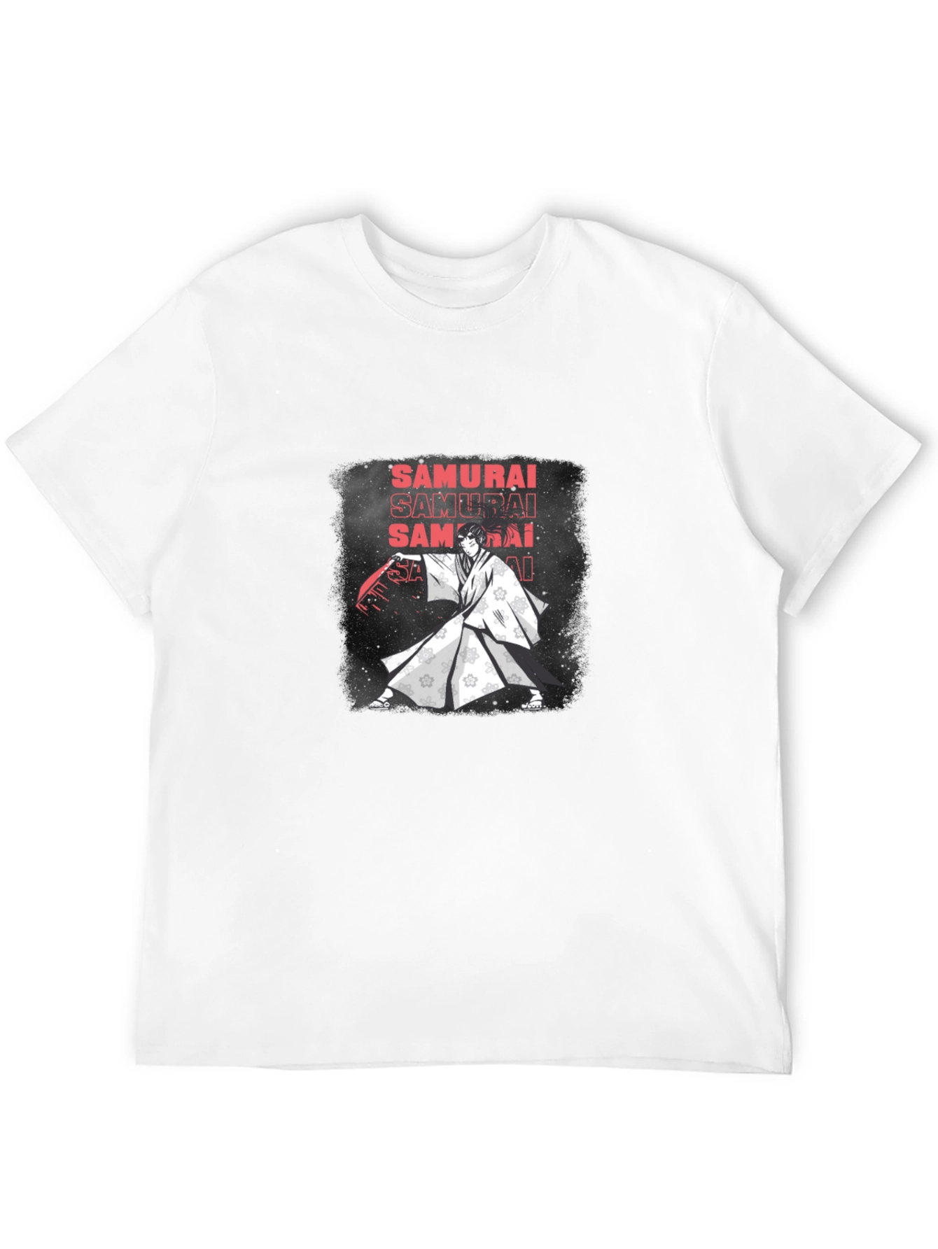 Samurai Graphic Print Black T-Shirt