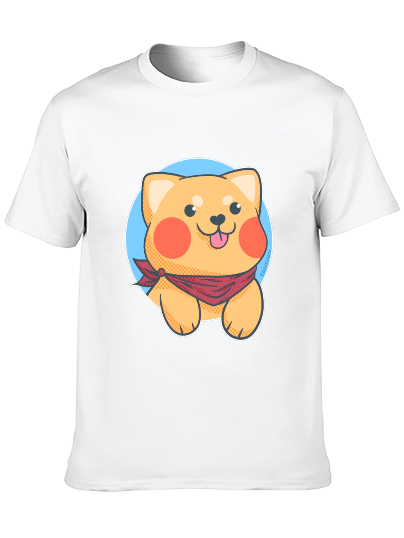 Cute Cartoon Dog Graphic Tee - Black