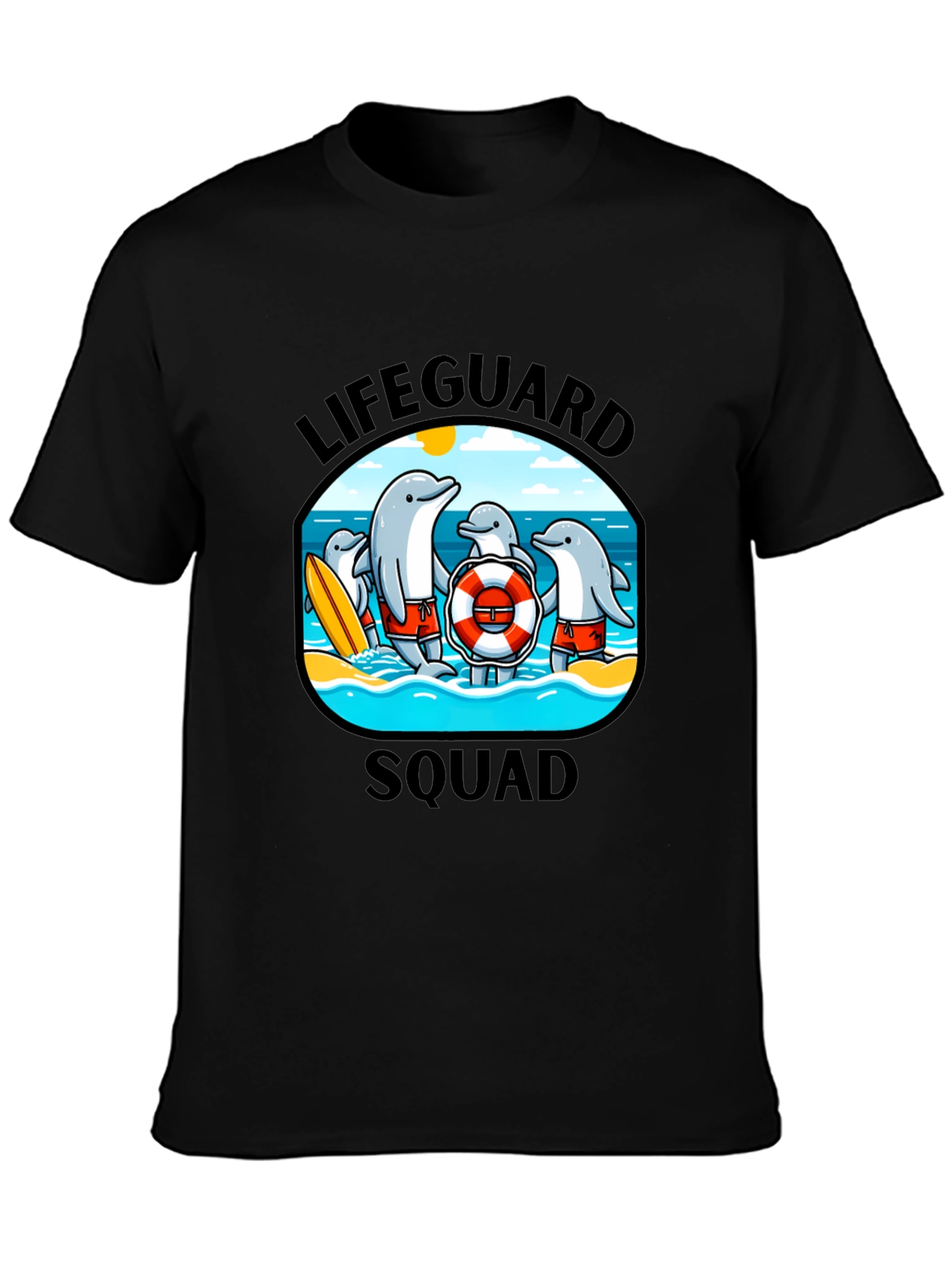 Lifeguard Squad Dolphin Graphic T-Shirt