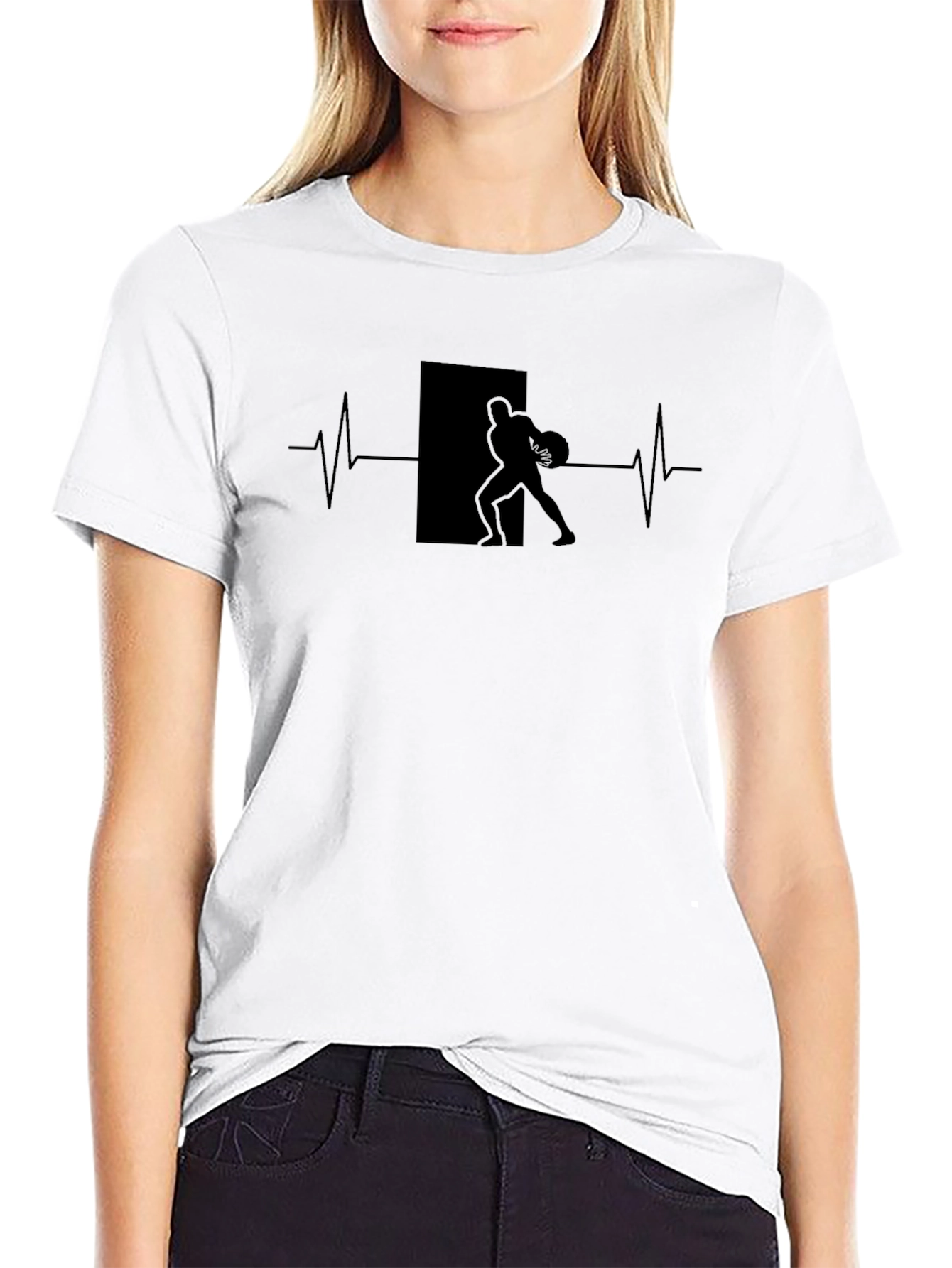 Football Heartbeat Graphic Tee