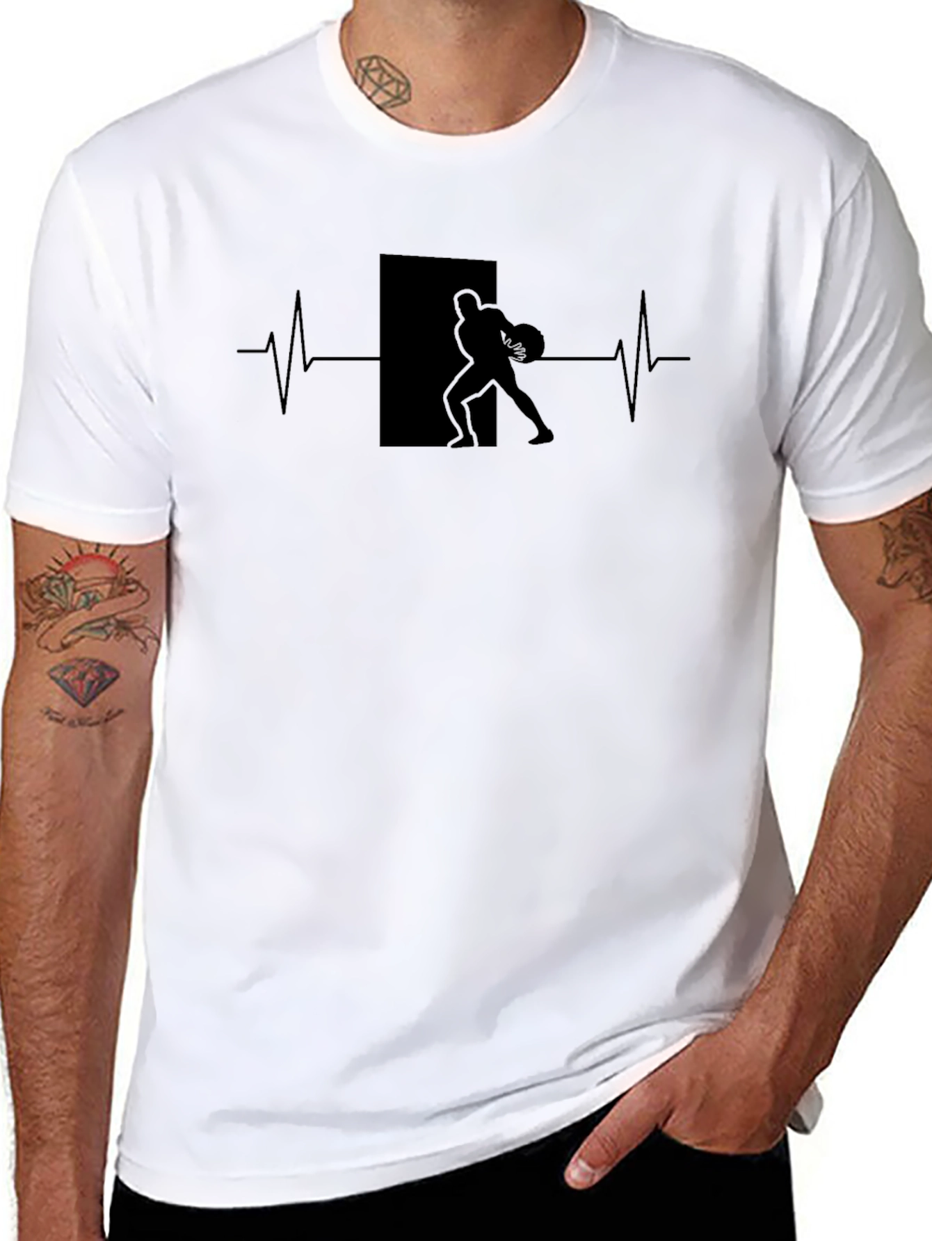 Football Heartbeat Graphic Tee