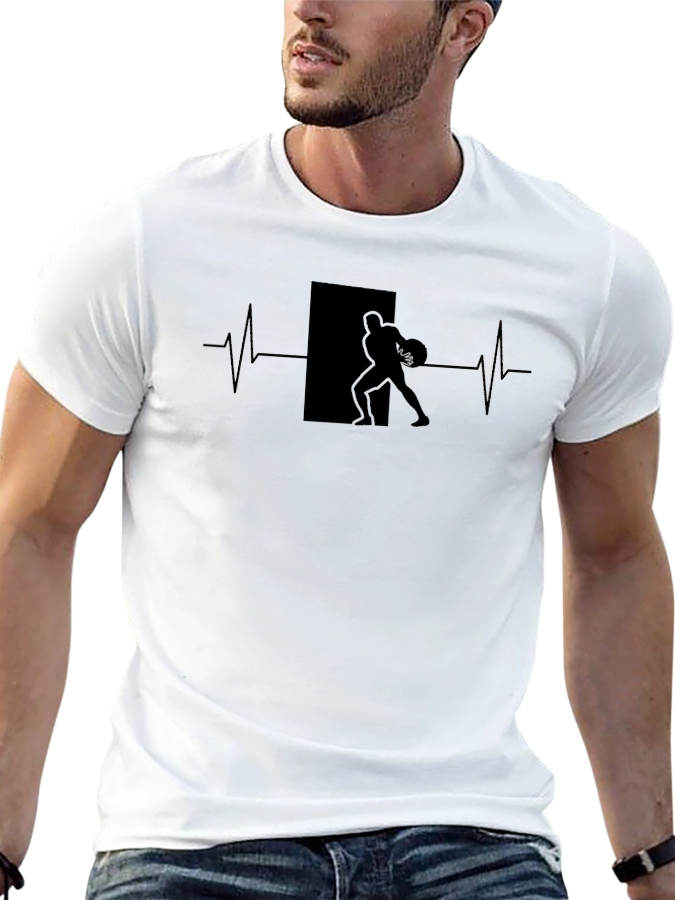 Football Heartbeat Graphic Tee