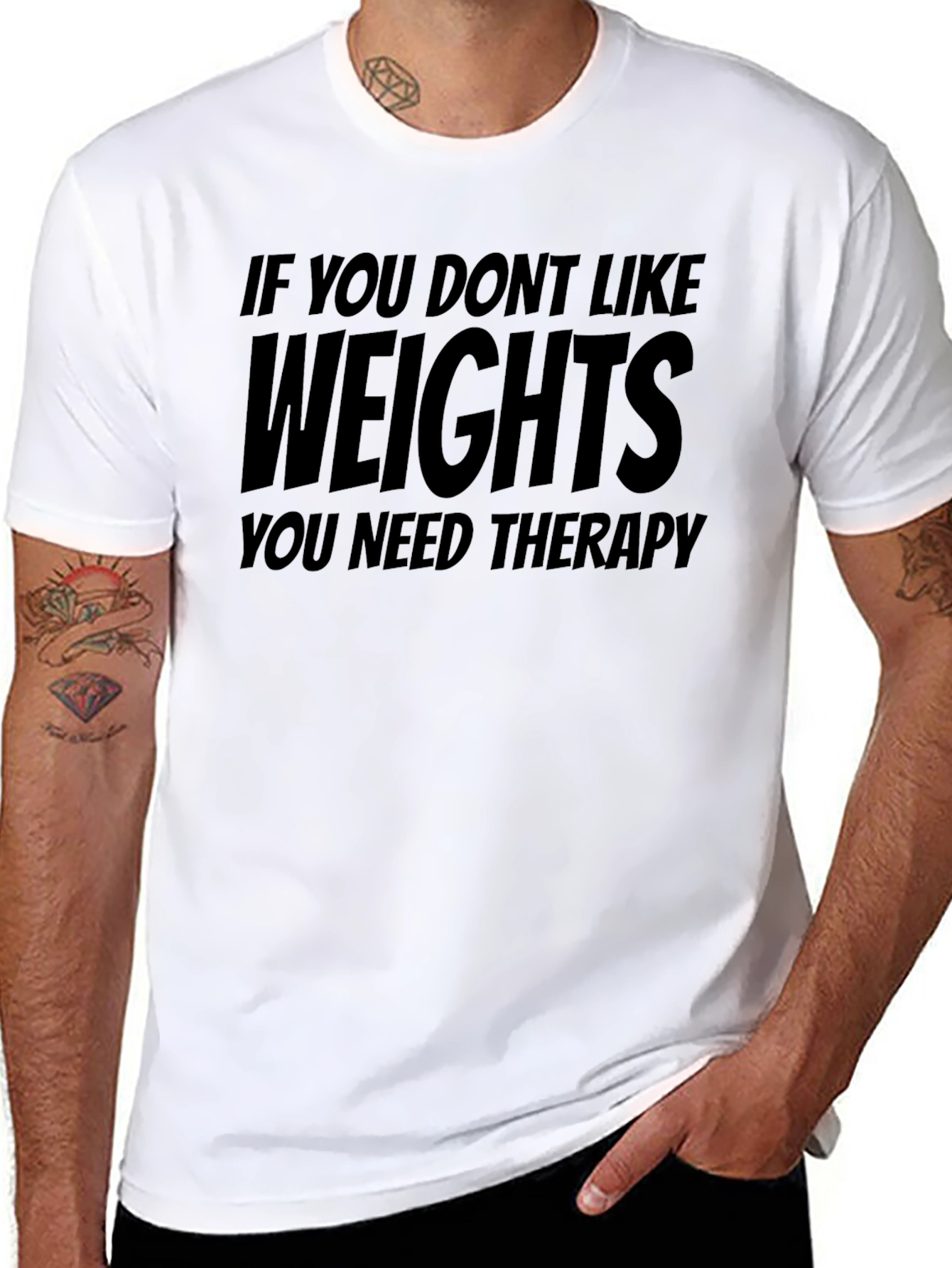 Weights Therapy Black Graphic T-Shirt