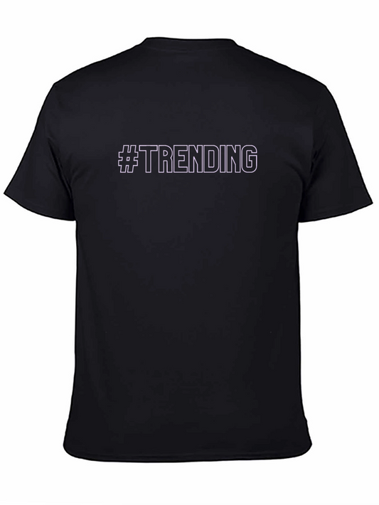 #Trending Graphic Tee - Casual Black T-Shirt for Men