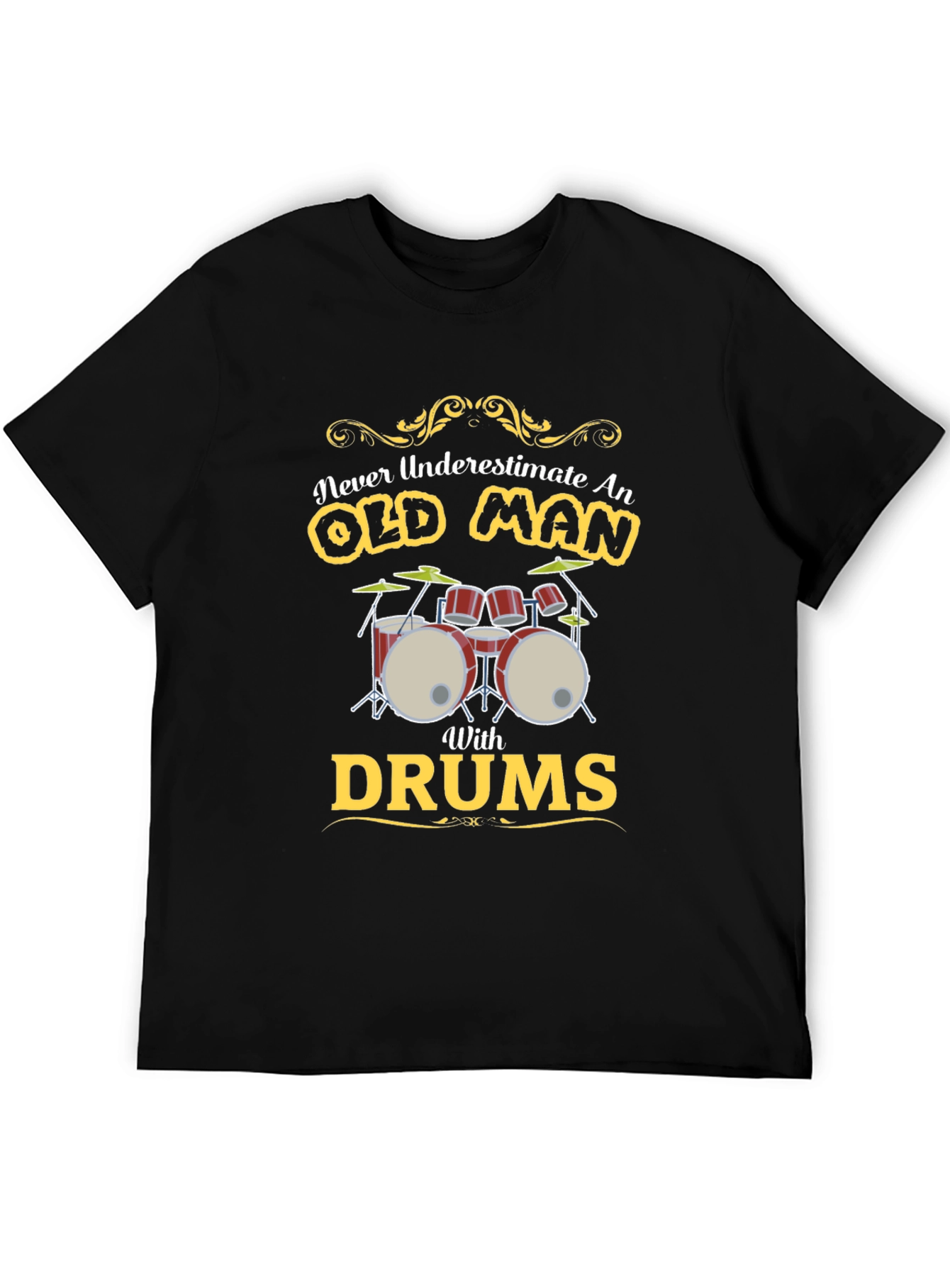 Old Man Drums Graphic Tee - Black