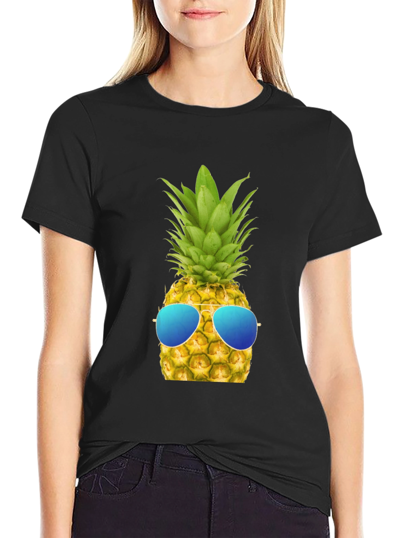 Cool Pineapple Graphic Tee - Black T-Shirt
