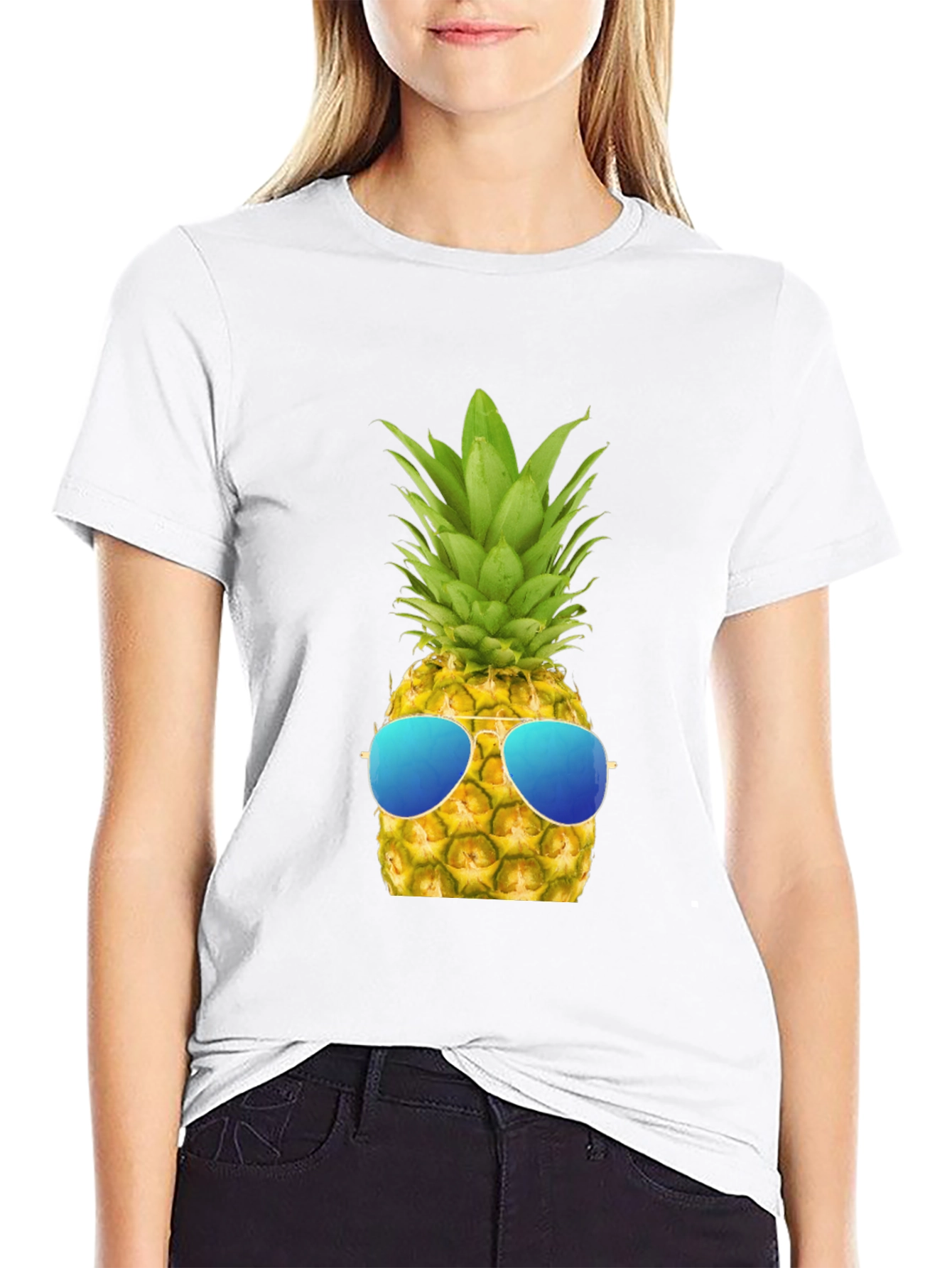 Cool Pineapple Graphic Tee - Black T-Shirt