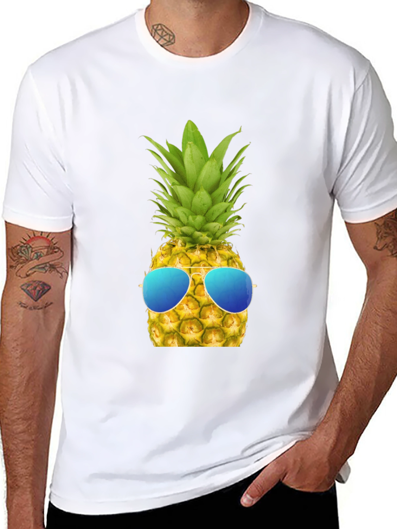 Cool Pineapple Graphic Tee - Black T-Shirt